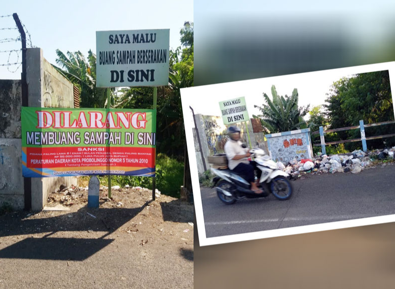DLH Akhirnya Pasang Banner Larangan Buang Sampah Lebih Besar di Jalan Gusdur
