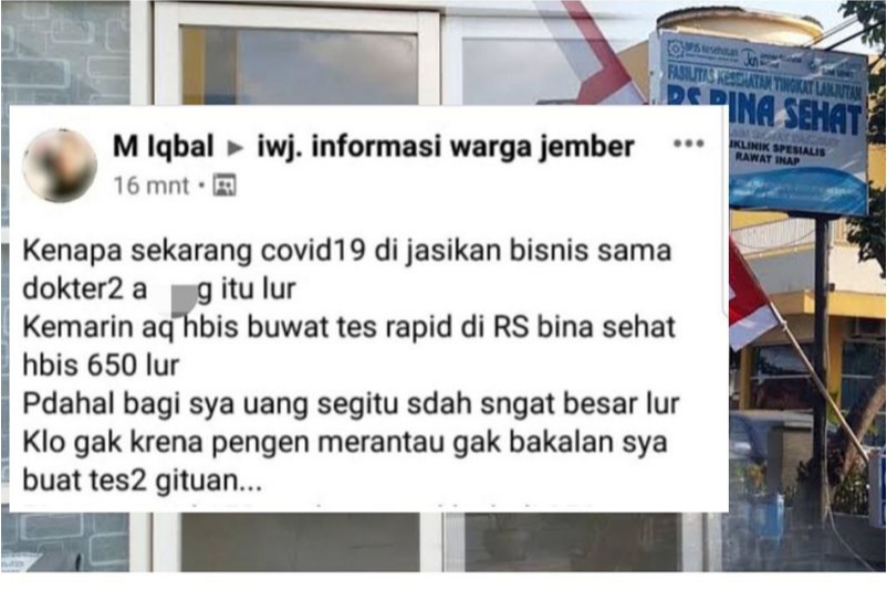 Merasa Dirugikan, RS Bina Sehat Jember Laporkan Akun FB ke Polisi