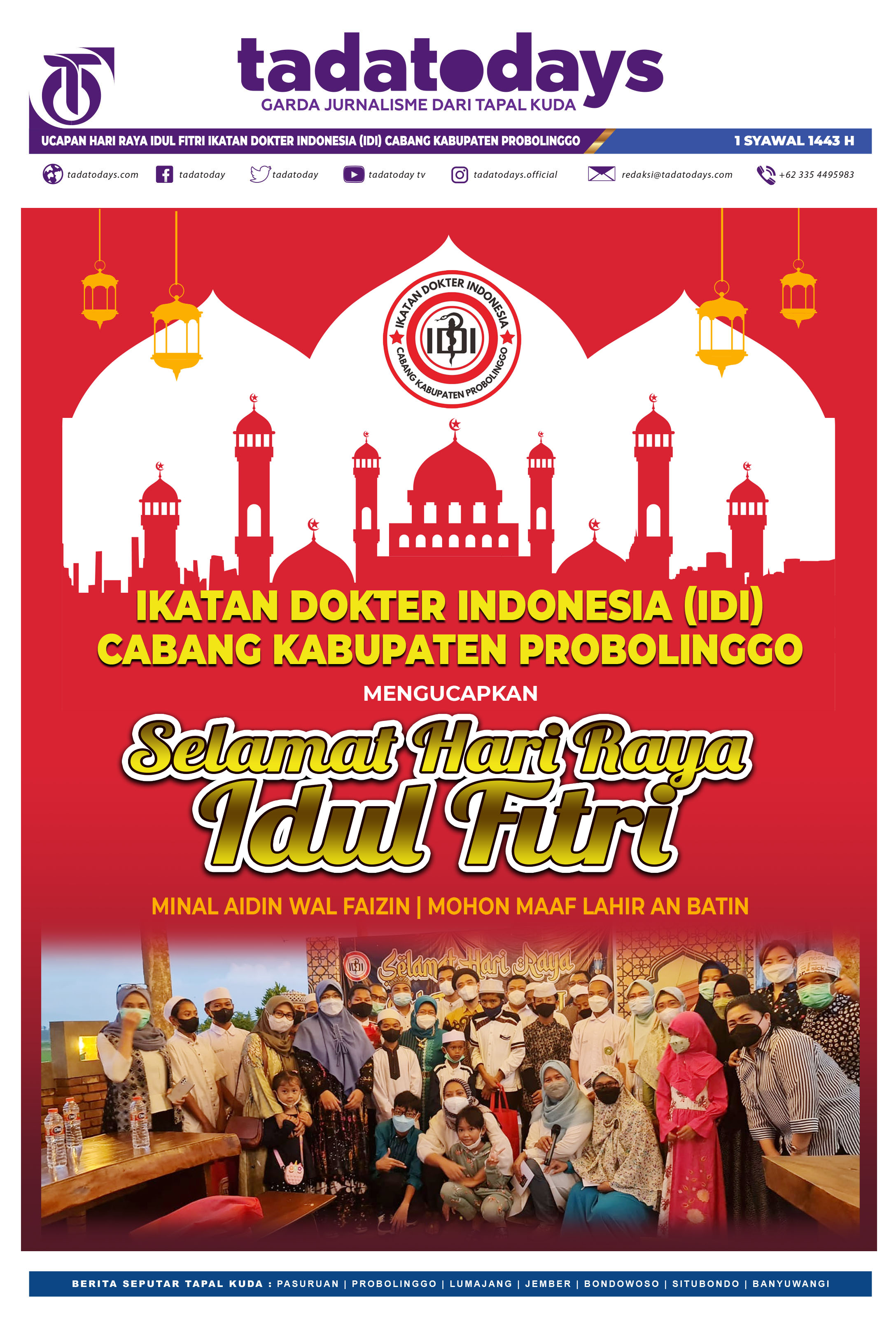 IDI Cabang Kabupaten Probolinggo; Selamat Hari Raya Idul Fitri 1443 H