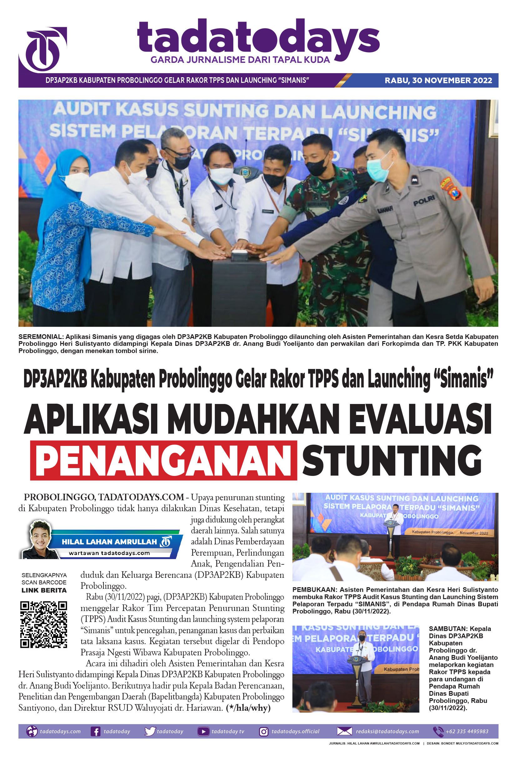 DP3AP2KB Kabupaten Probolinggo Menggelar Rakor TPPS dan Launching “Simanis”