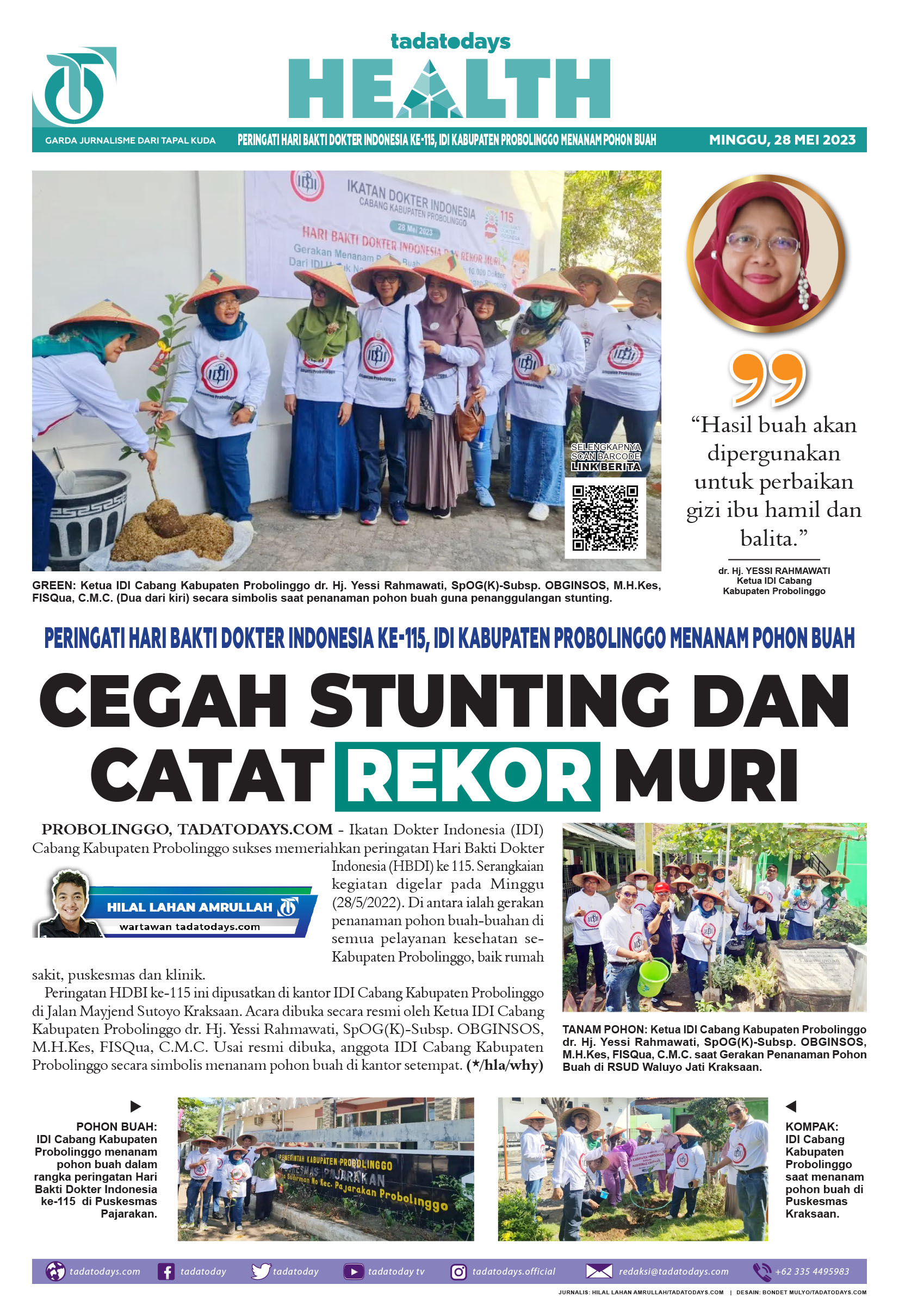 Peringati Hari Bakti Dokter Indonesia ke-115, IDI Kabupaten Probolinggo Tanam Pohon Buah