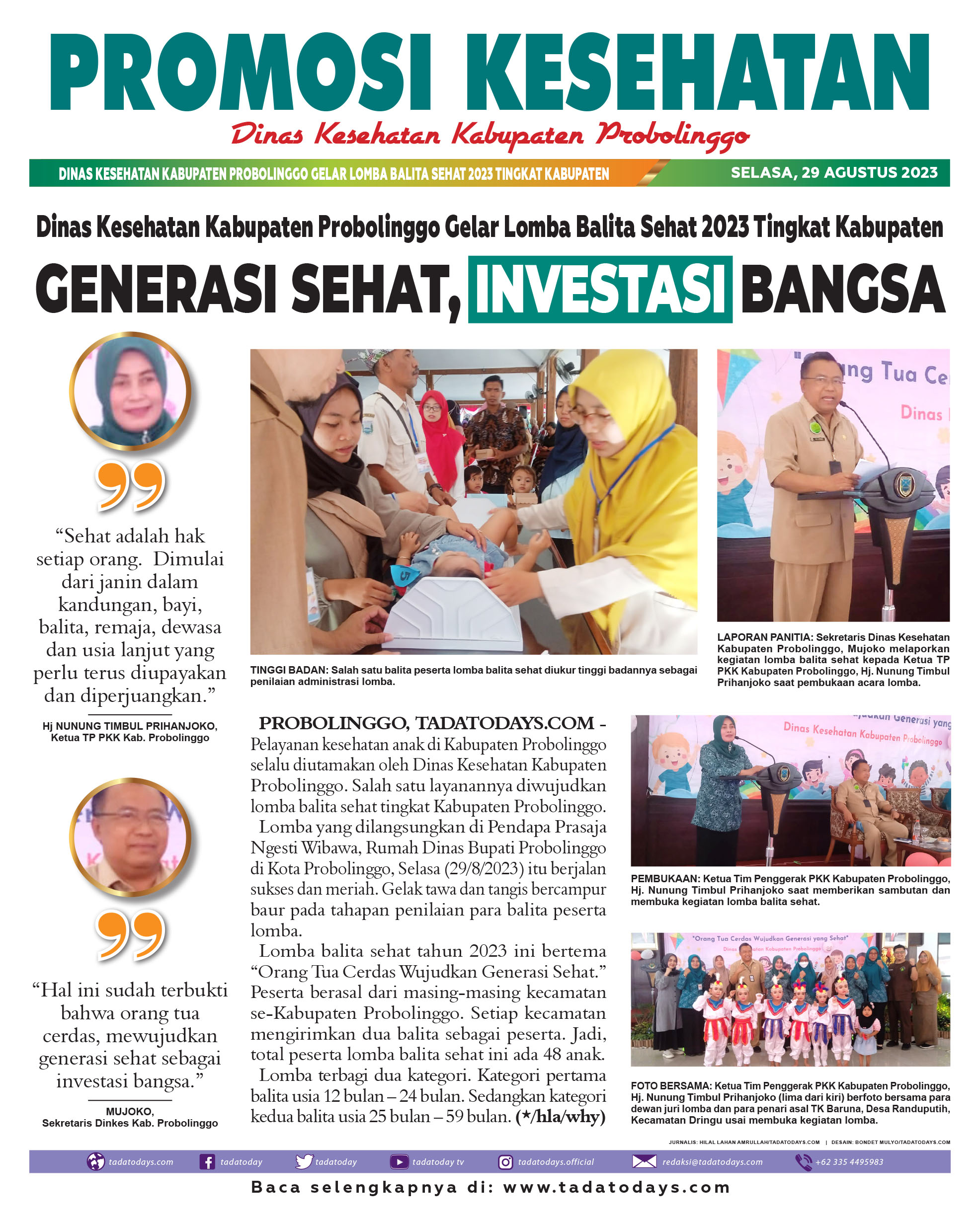 Tadatodays Com Dinas Kesehatan Kabupaten Probolinggo Menggelar Lomba