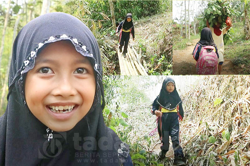 Kisah Monica Nur Hafifi Putri, Setiap Hari Menerjang 8 Kilometer Medan Berat ke SD-nya