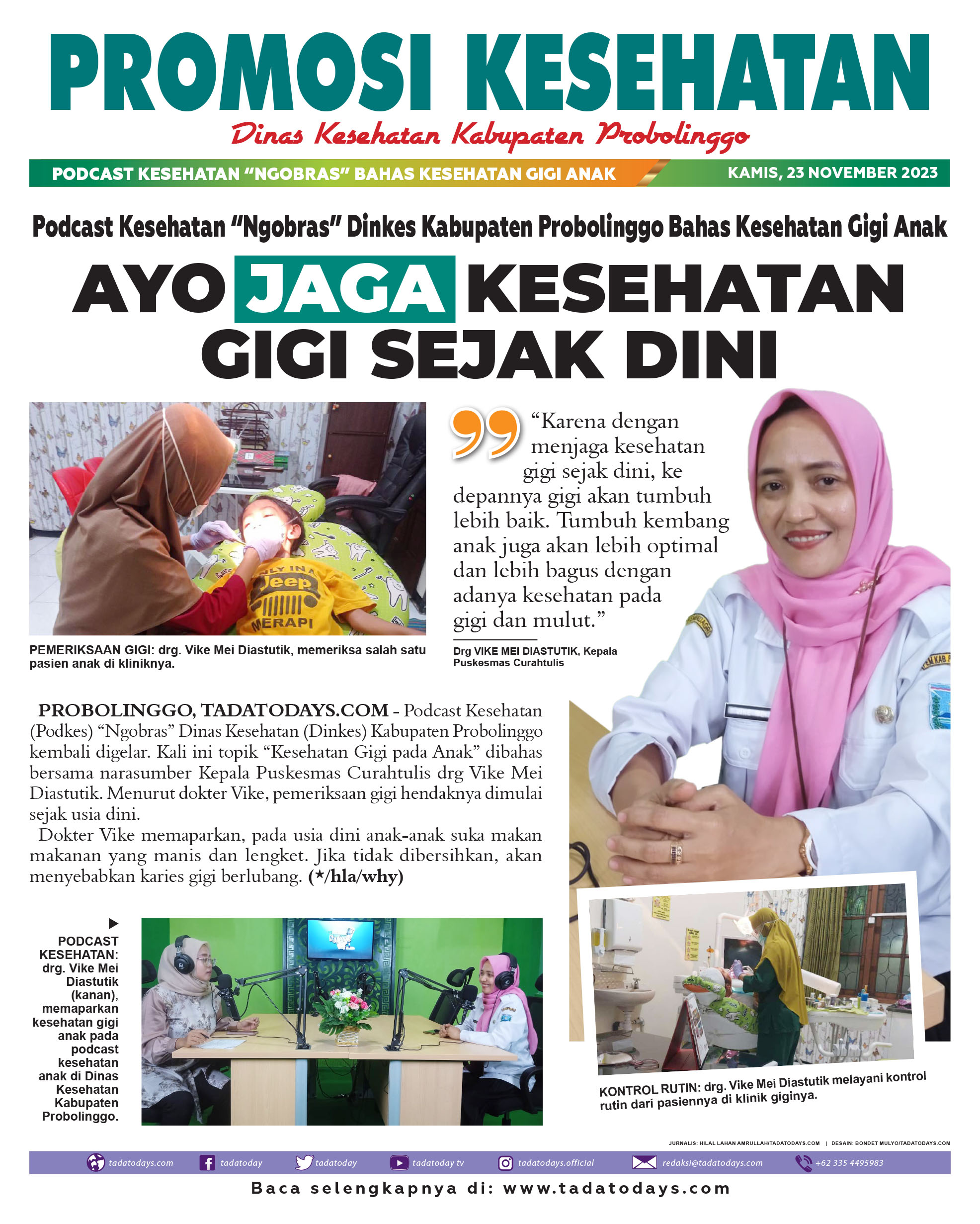 Podcast Kesehatan “Ngobras” Dinkes Kabupaten Probolinggo Membahas Kesehatan Gigi Anak