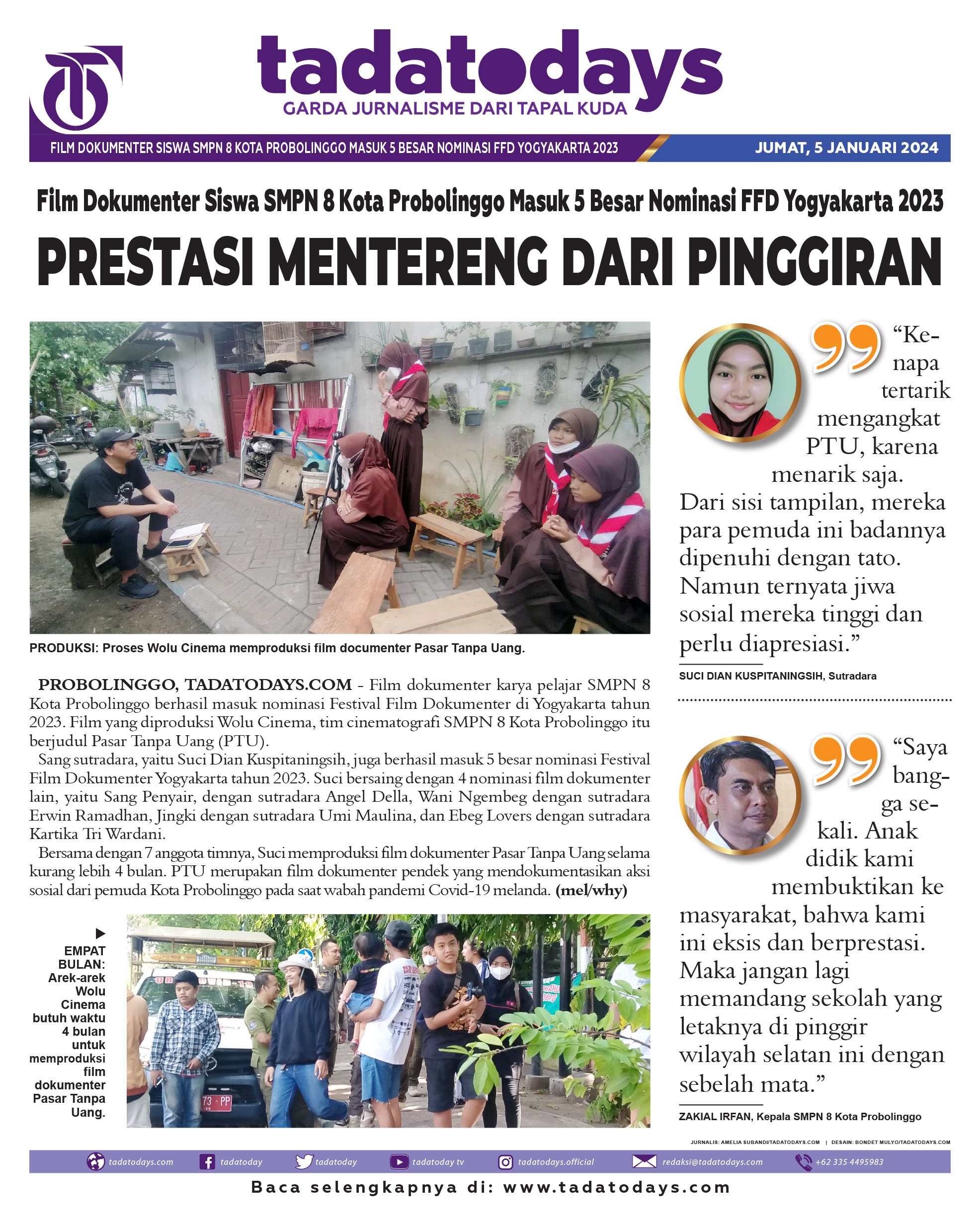 Film Dokumenter Siswa SMPN 8 Kota Probolinggo Masuk 5 Besar FFD Yogyakarta 2023