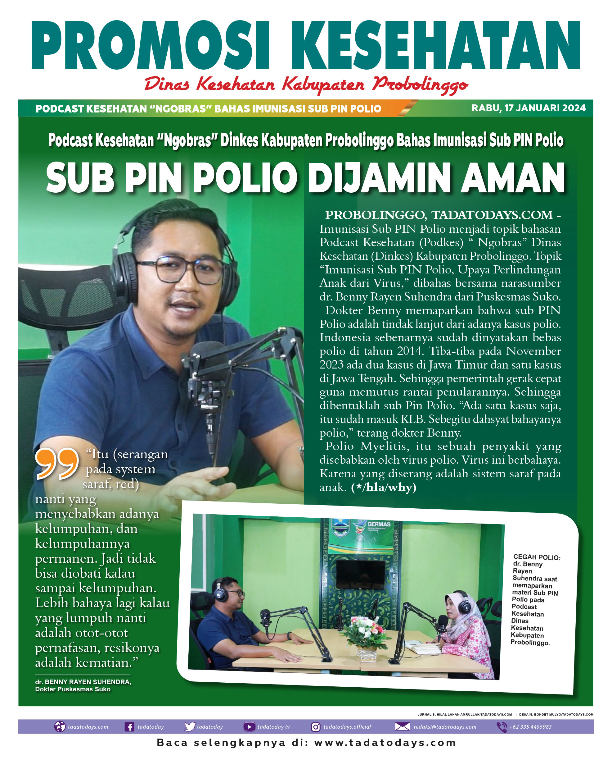Podcast Kesehatan "Ngobras" Dinkes Kabupaten Probolinggo Membahas Imunisasi Sub PIN Polio