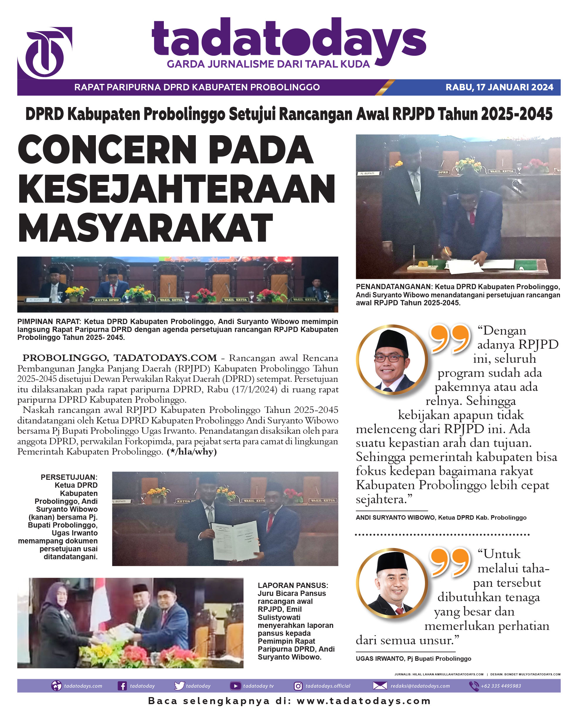 DPRD Kabupaten Probolinggo Menyetujui Rancangan Awal RPJPD Tahun 2025-2045
