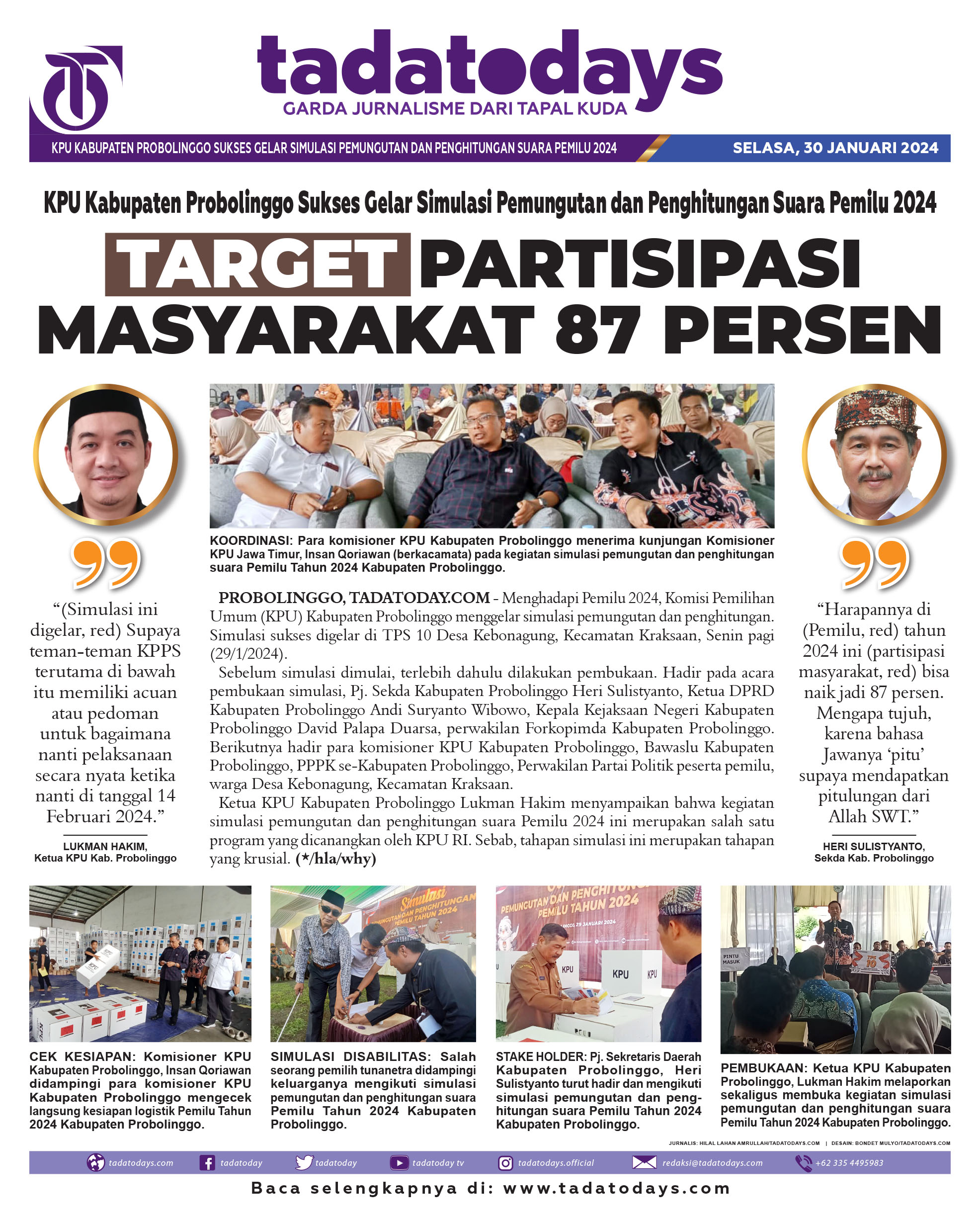 KPU Kabupaten Probolinggo Sukses Menggelar Simulasi Pemungutan dan Penghitungan Suara Pemilu 2024