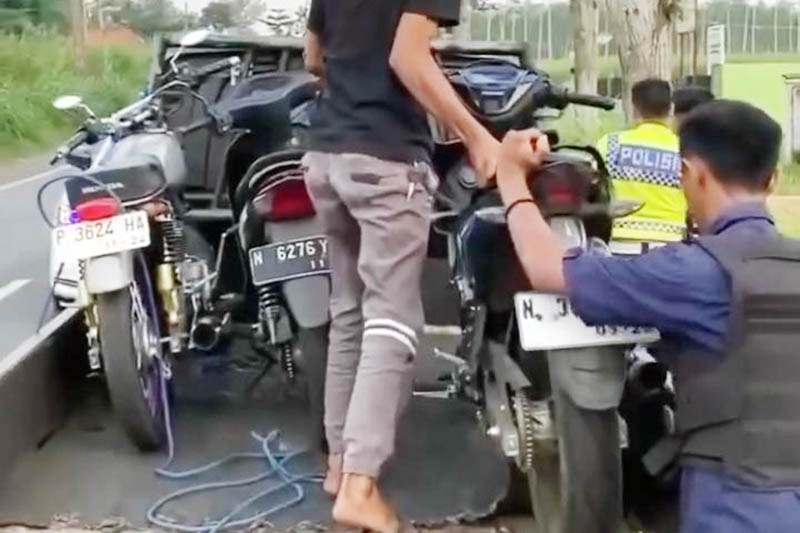 Polisi Lumajang Angkut 36 Motor yang Akan Digunakan Balap Liar