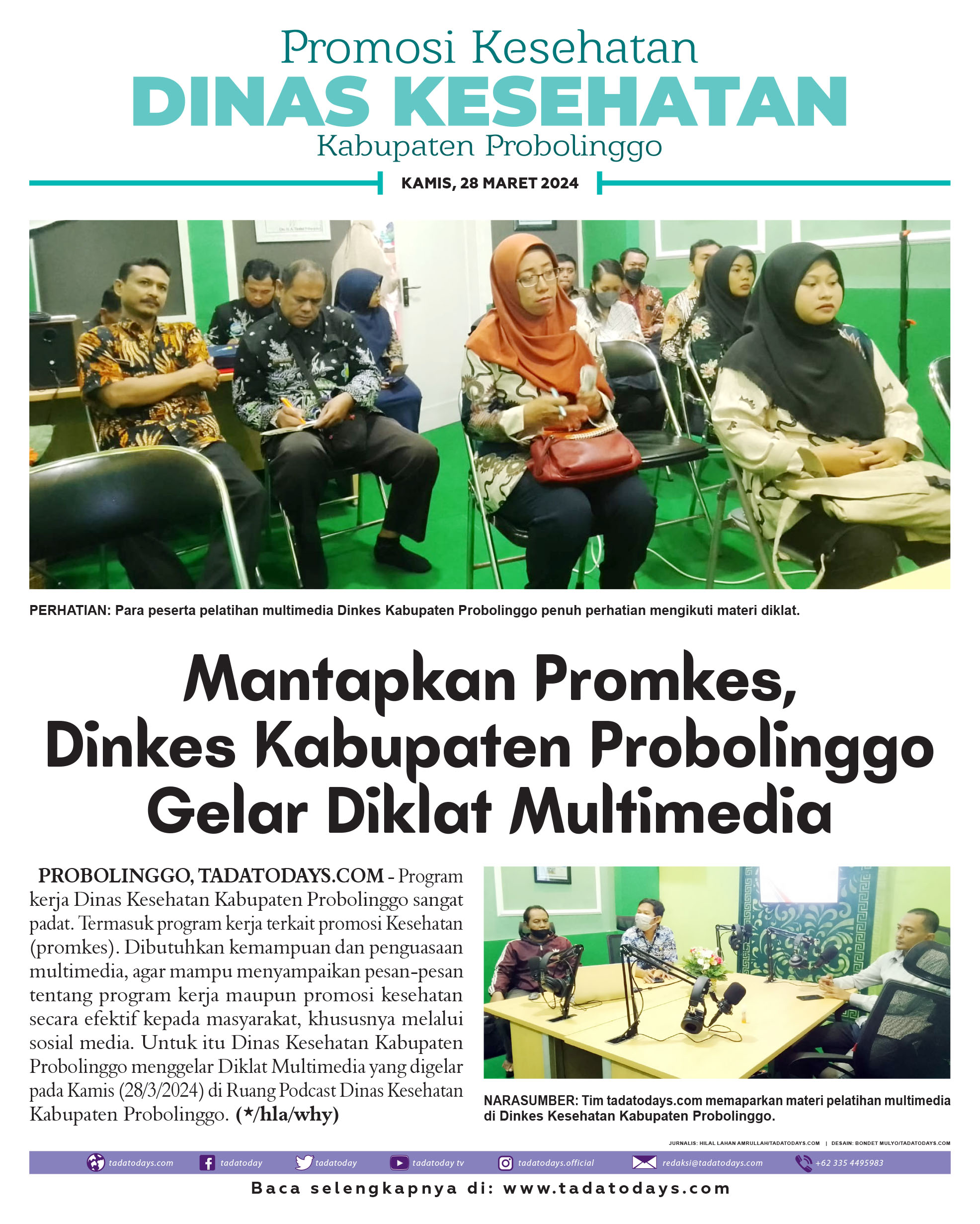 Mantapkan Promkes, Dinkes Kabupaten Probolinggo Menggelar Diklat Multimedia