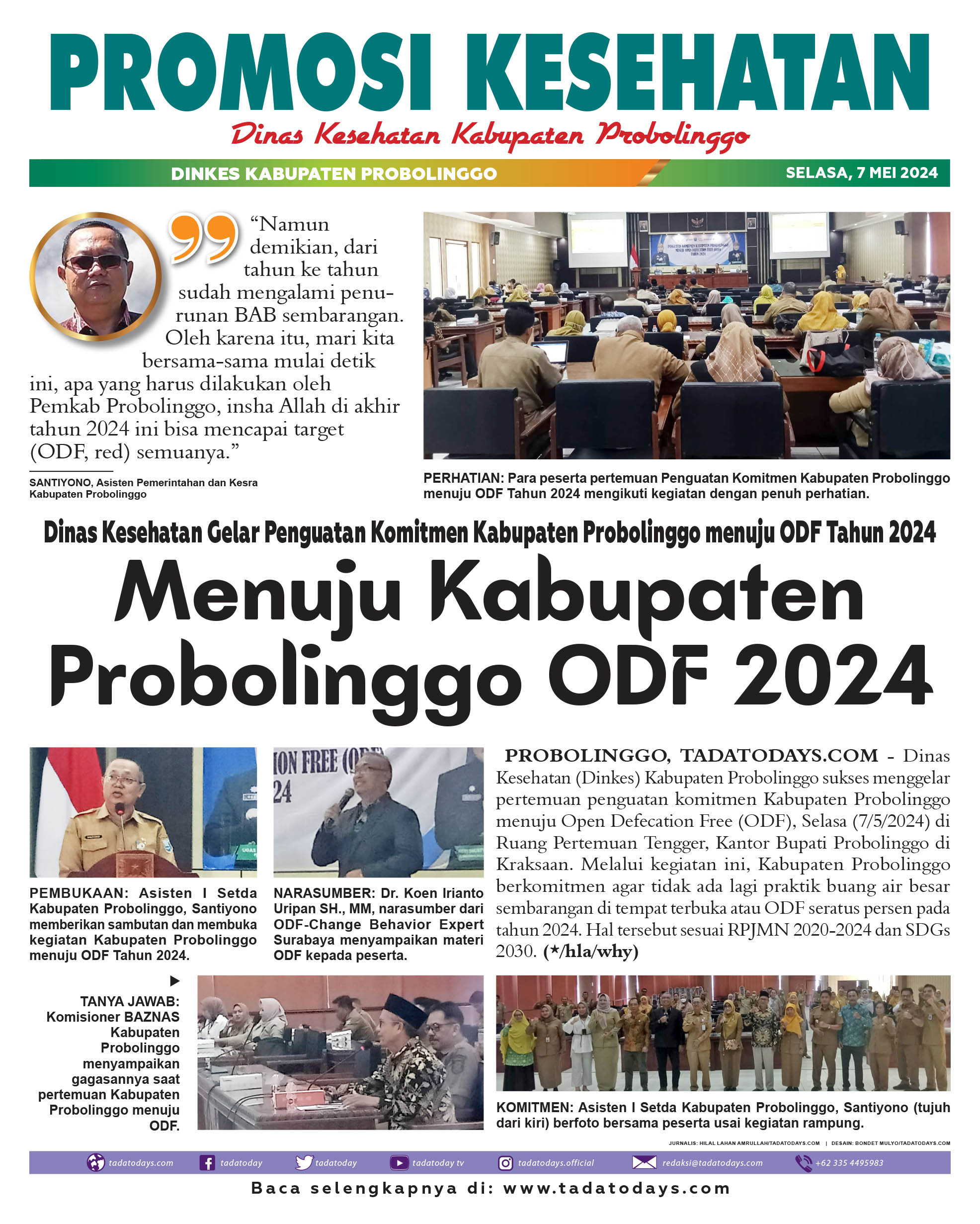 Dinas Kesehatan Menggelar Penguatan Komitmen Kabupaten Probolinggo menuju ODF Tahun 2024