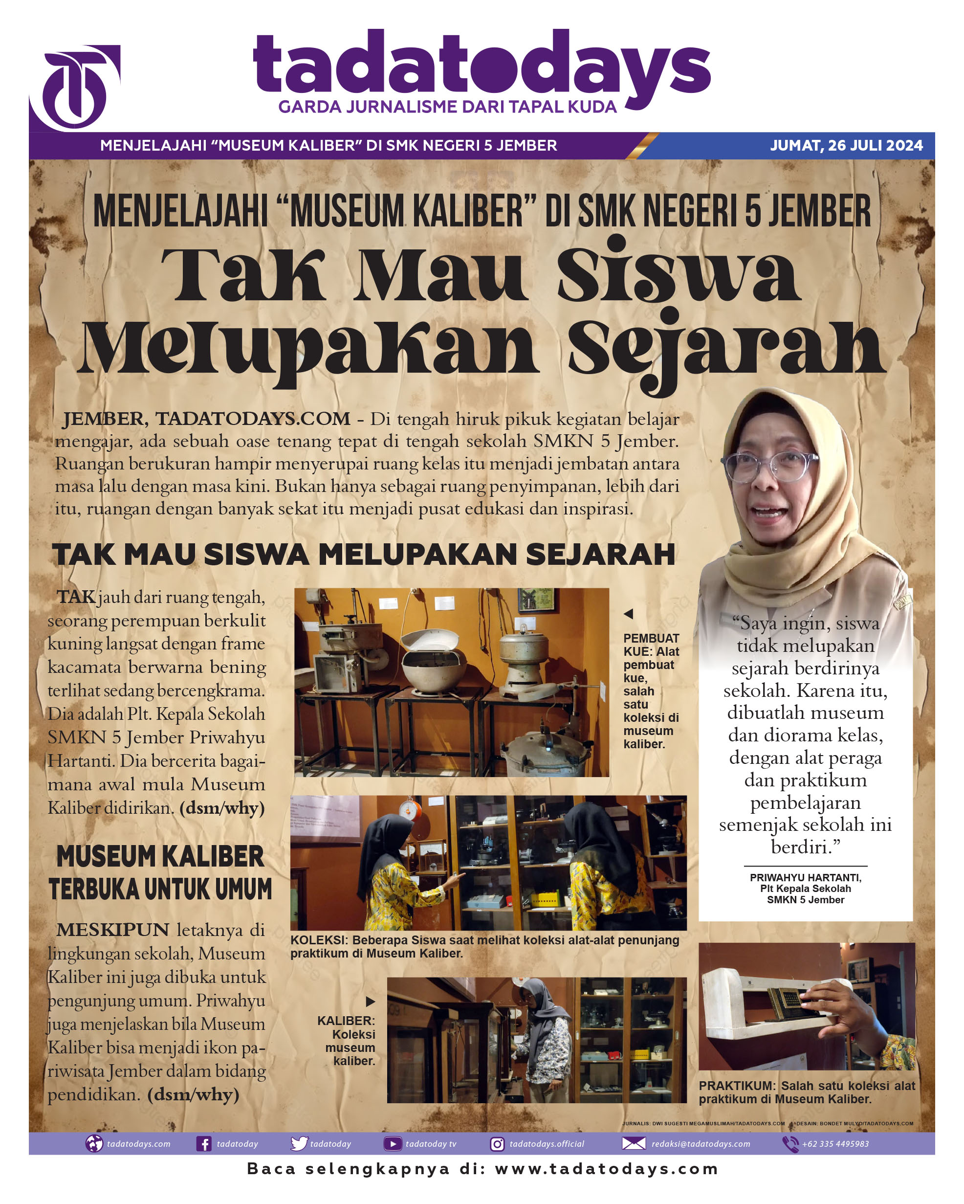 Jelajahi "Museum Kaliber" di SMK Negeri 5 Jember