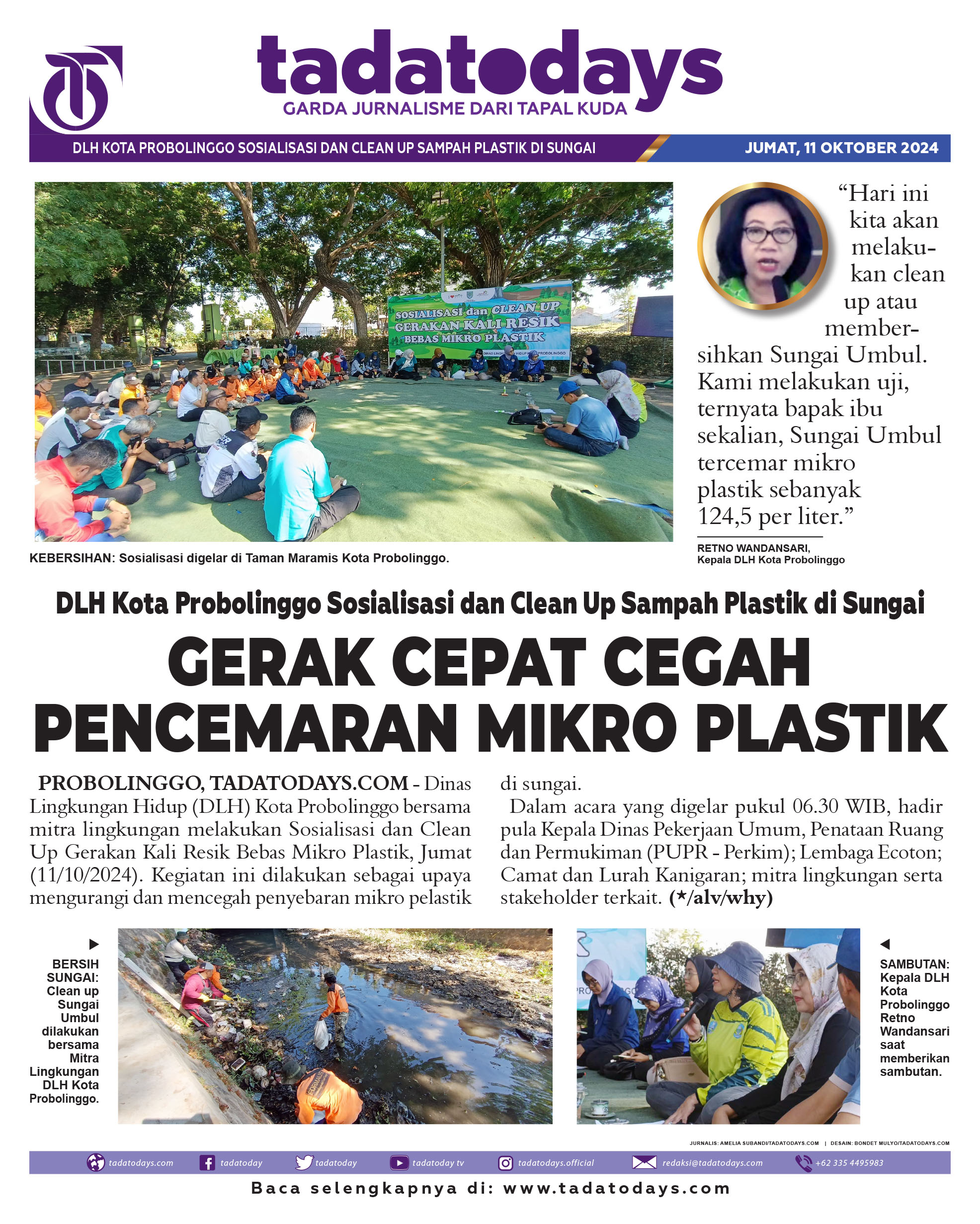 DLH Kota Probolinggo Sosialisasi & Clean Up Sampah Plastik di Sungai