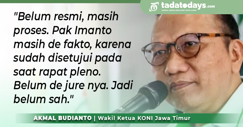 KONI Jatim Nonaktifkan Jabatan Rahadian Juniardi, Imanto Diajukan Plt