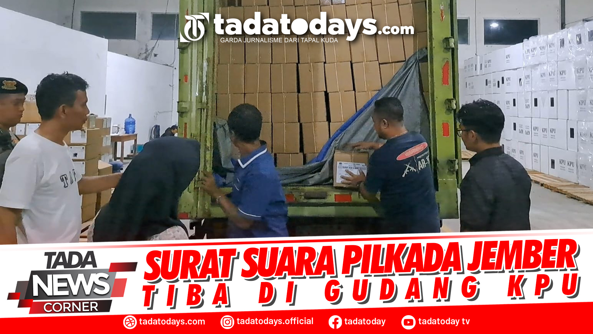 SURAT SUARA PILKADA JEMBER TIBA DI GUDANG KPU