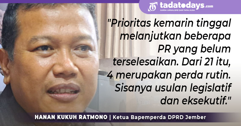 Banyak PR! Bapemperda DPRD Jember Bakal Godok 21 Raperda