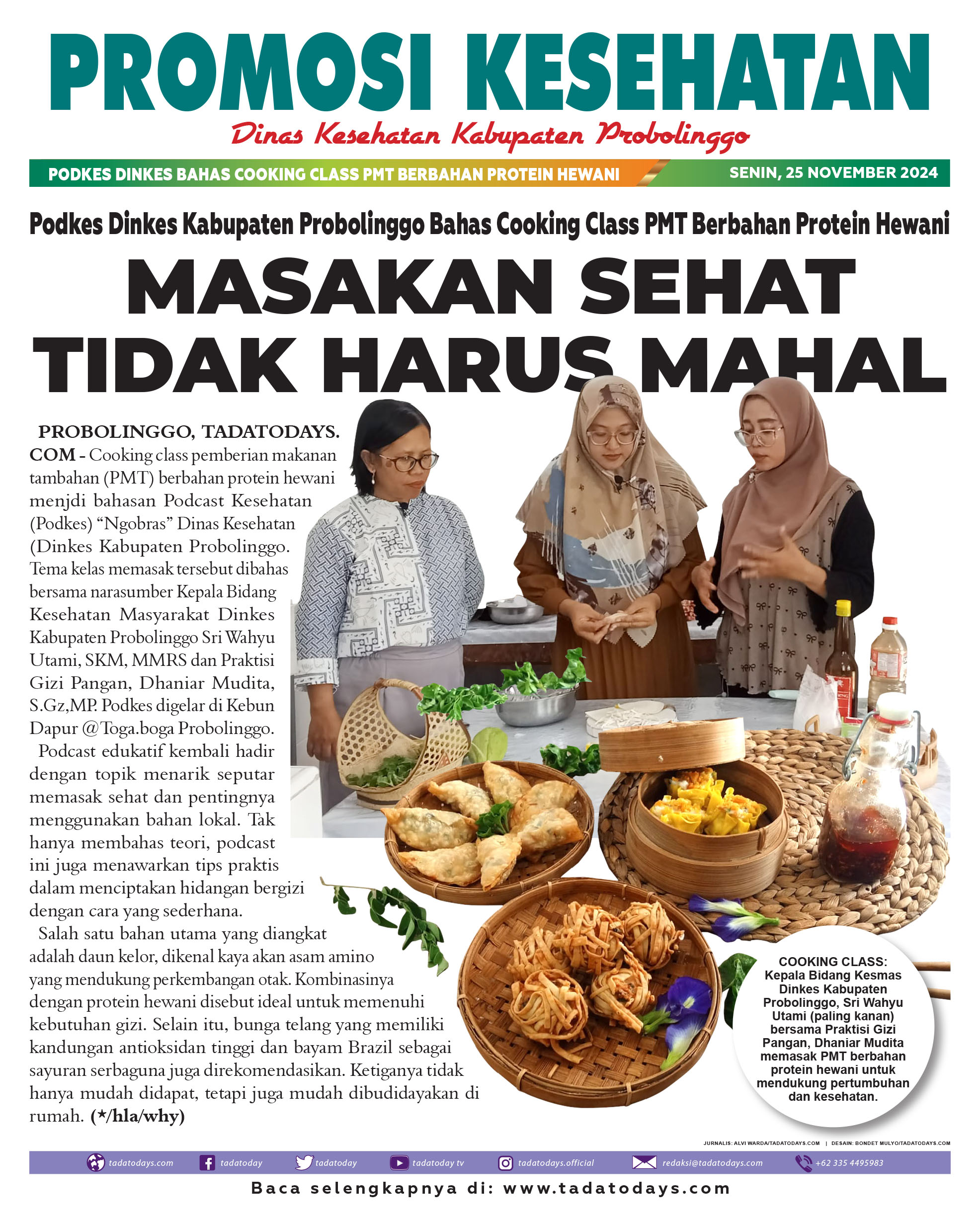 Podkes Dinkes Kabupaten Probolinggo Membahas Cooking Class PMT Berbahan Protein Hewani