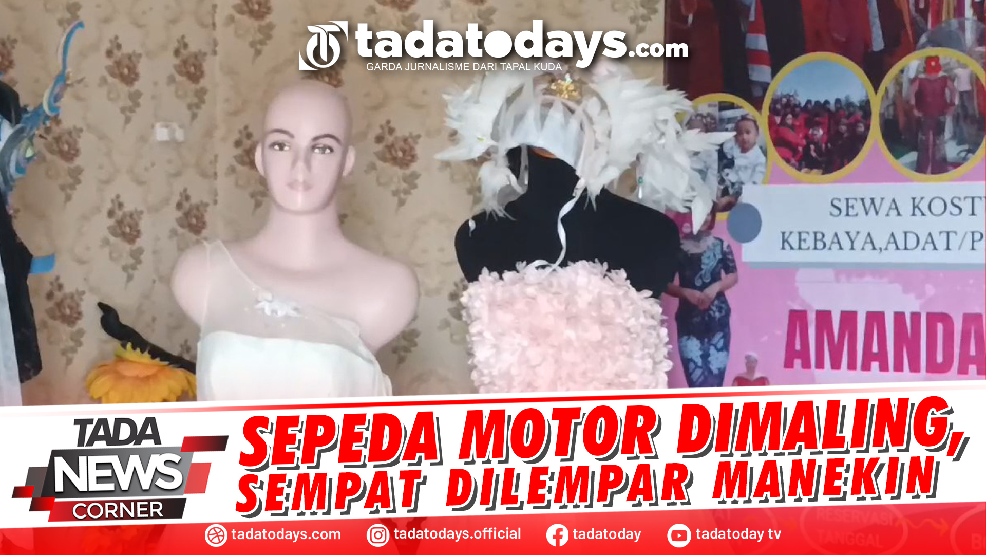 SEPEDA MOTOR DIMALING, SEMPAT DILEMPAR MANEKIN