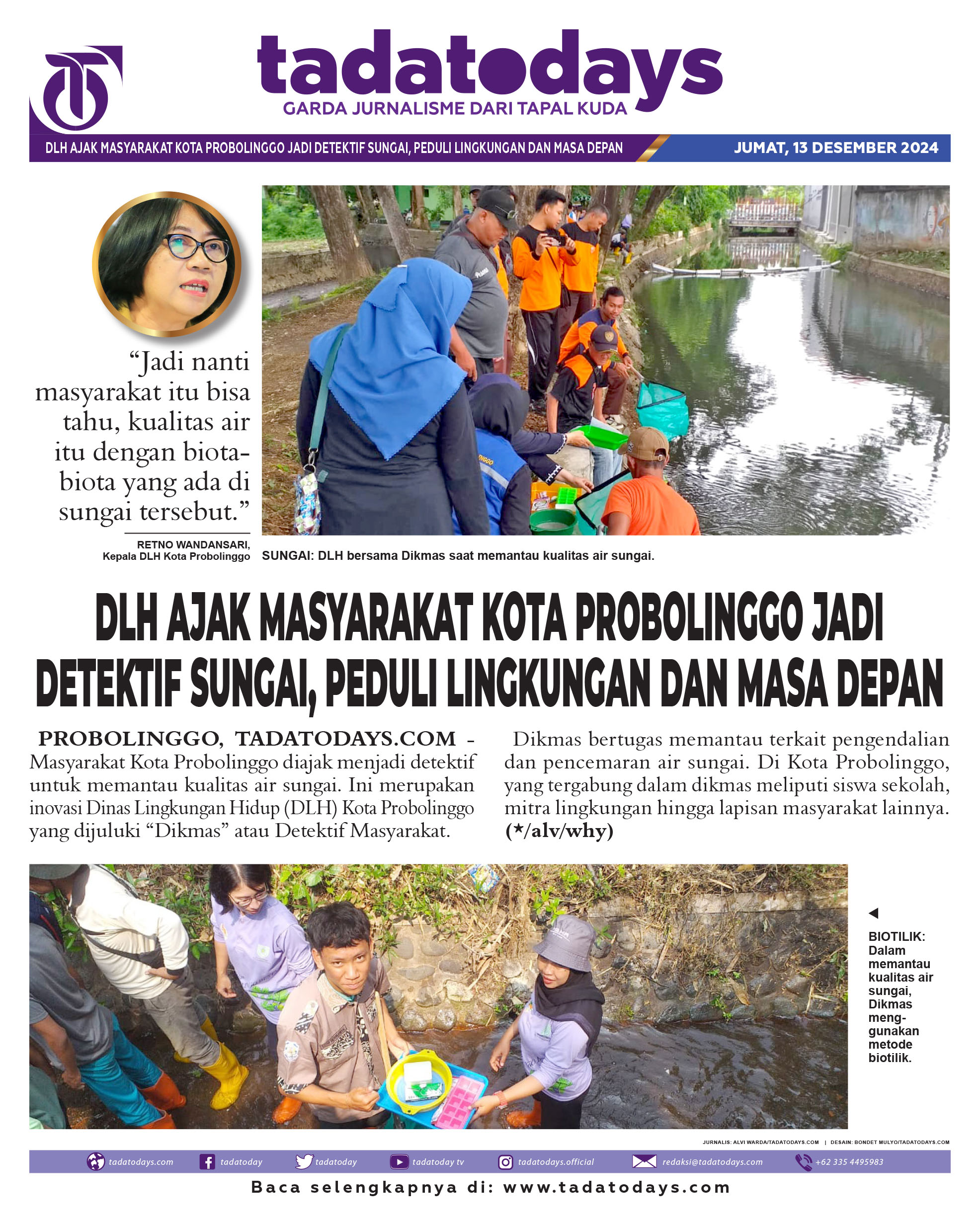 DLH Ajak Masyarakat Kota Probolinggo Jadi Detektif Sungai, Peduli Lingkungan dan Masa Depan