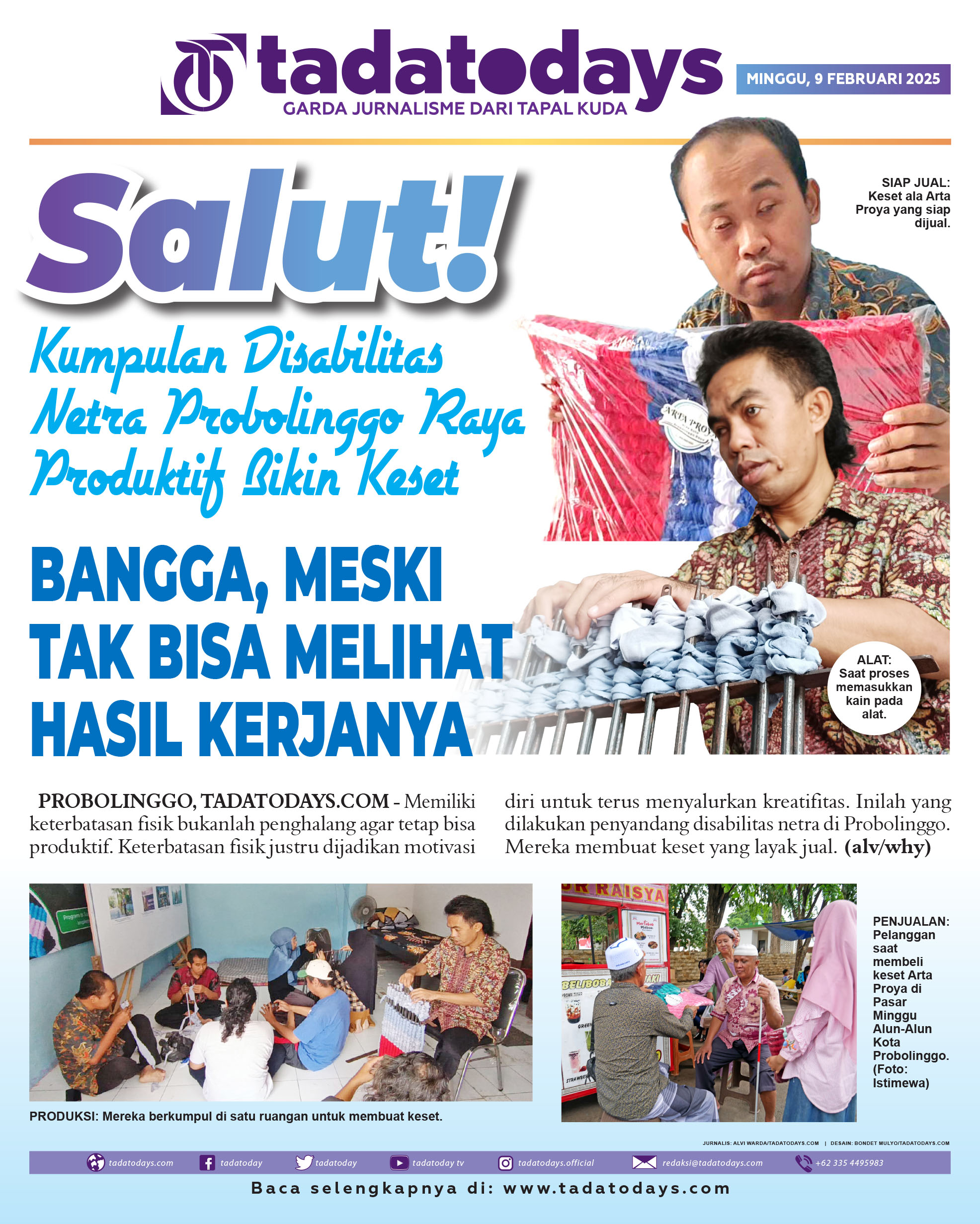 Salut! Kumpulan Disabilitas Netra Probolinggo Raya Produktif Membikin Keset