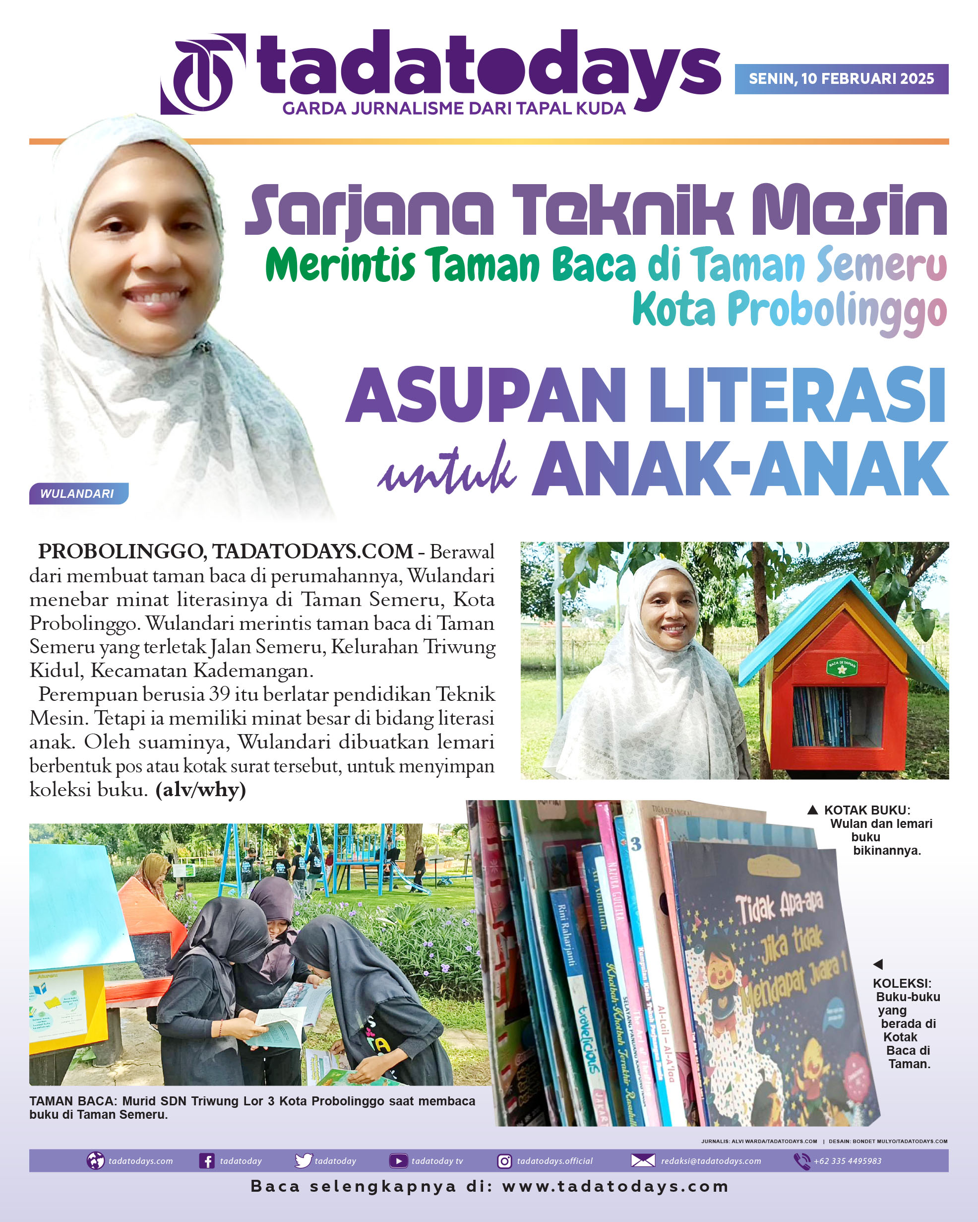 Sarjana Teknik Mesin Rintis Taman Baca di Taman Semeru Kota Probolinggo
