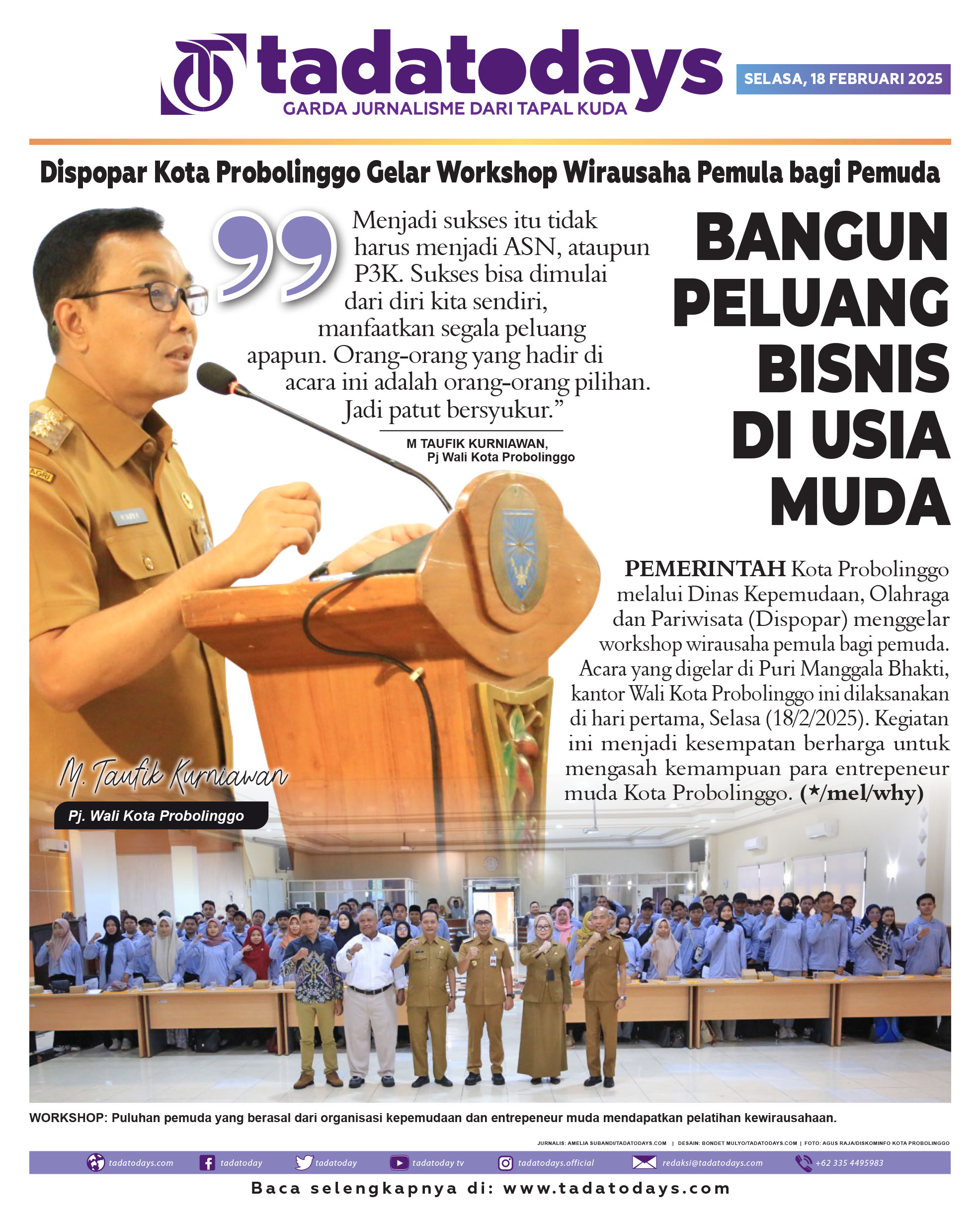 Dispopar Kota Probolinggo Menggelar Workshop Wirausaha Pemula bagi Pemuda