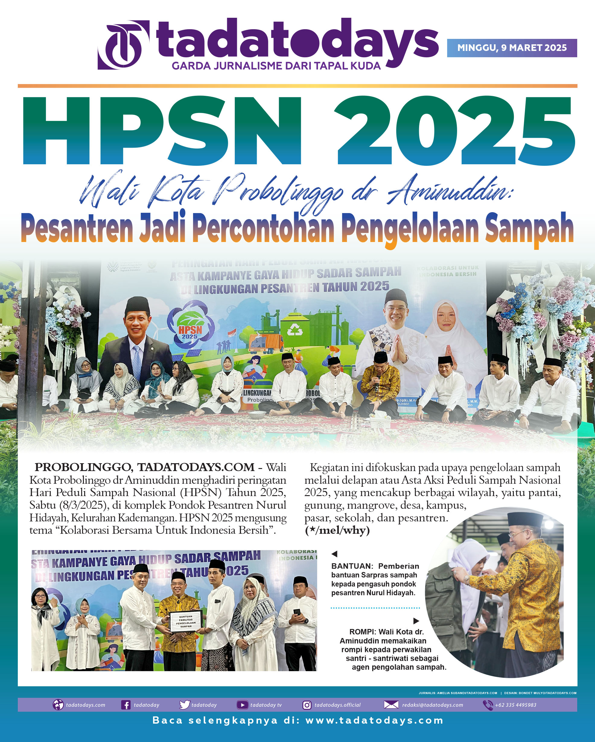 HPSN 2025, Wali Kota Probolinggo dr Aminuddin: Pesantren Menjadi Percontohan Pengelolaan Sampah