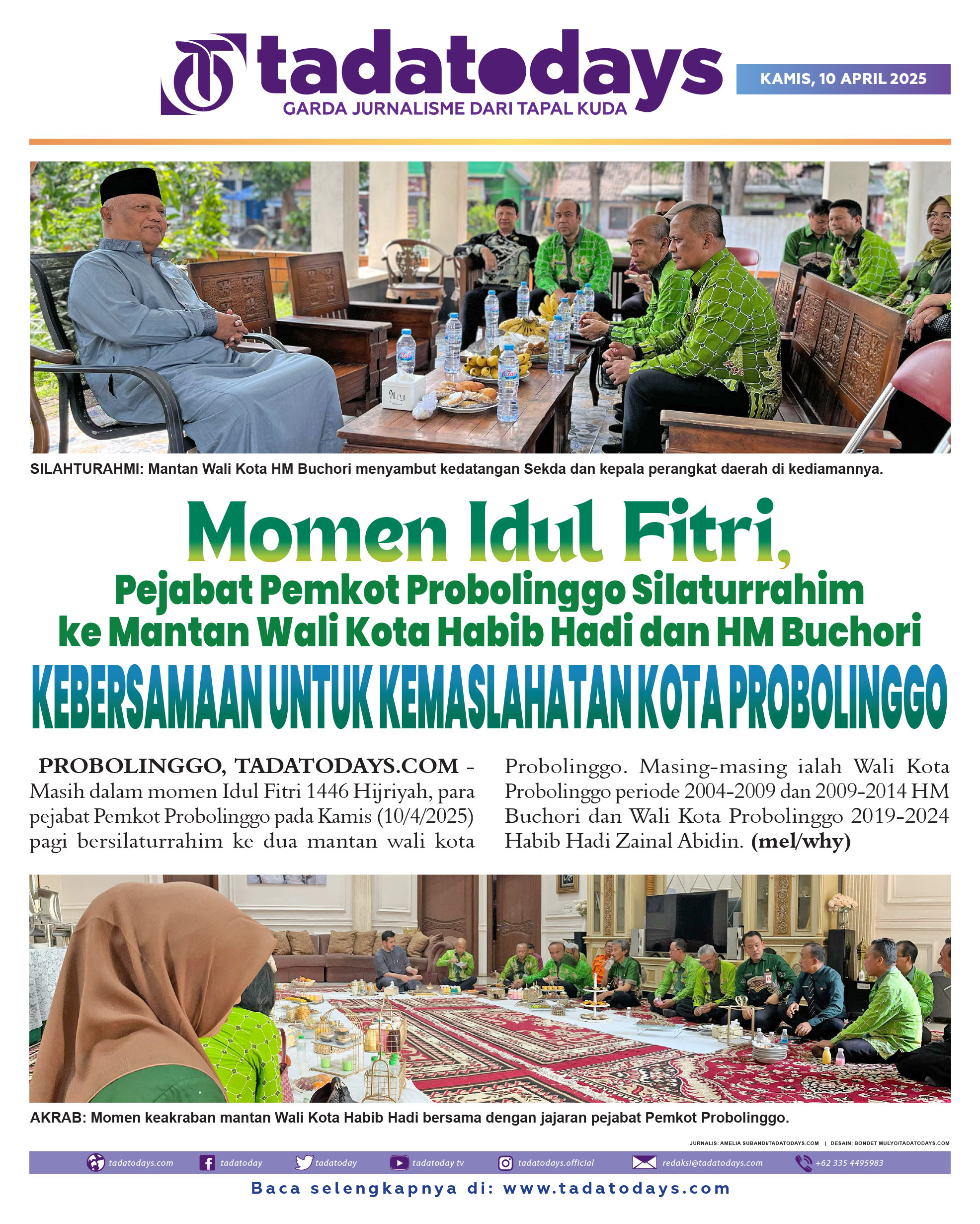 Momen Idul Fitri, Pejabat Pemkot Probolinggo Silaturrahim ke Mantan Wali Kota Habib Hadi & HM Buchori