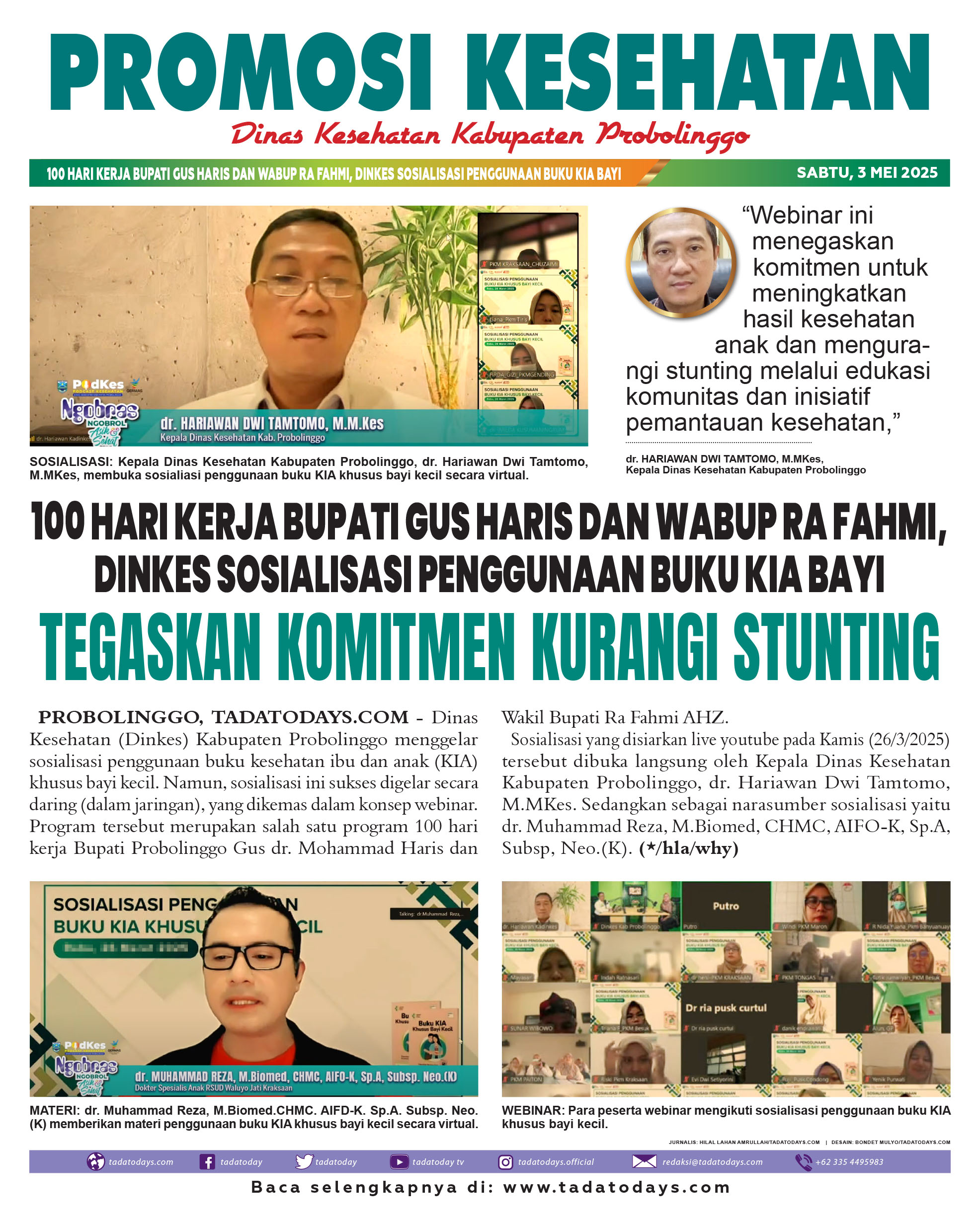 100 Hari Kerja Bupati Gus Haris dan Wabup Ra Fahmi, Dinkes Sosialisasikan Penggunaan Buku KIA Bayi