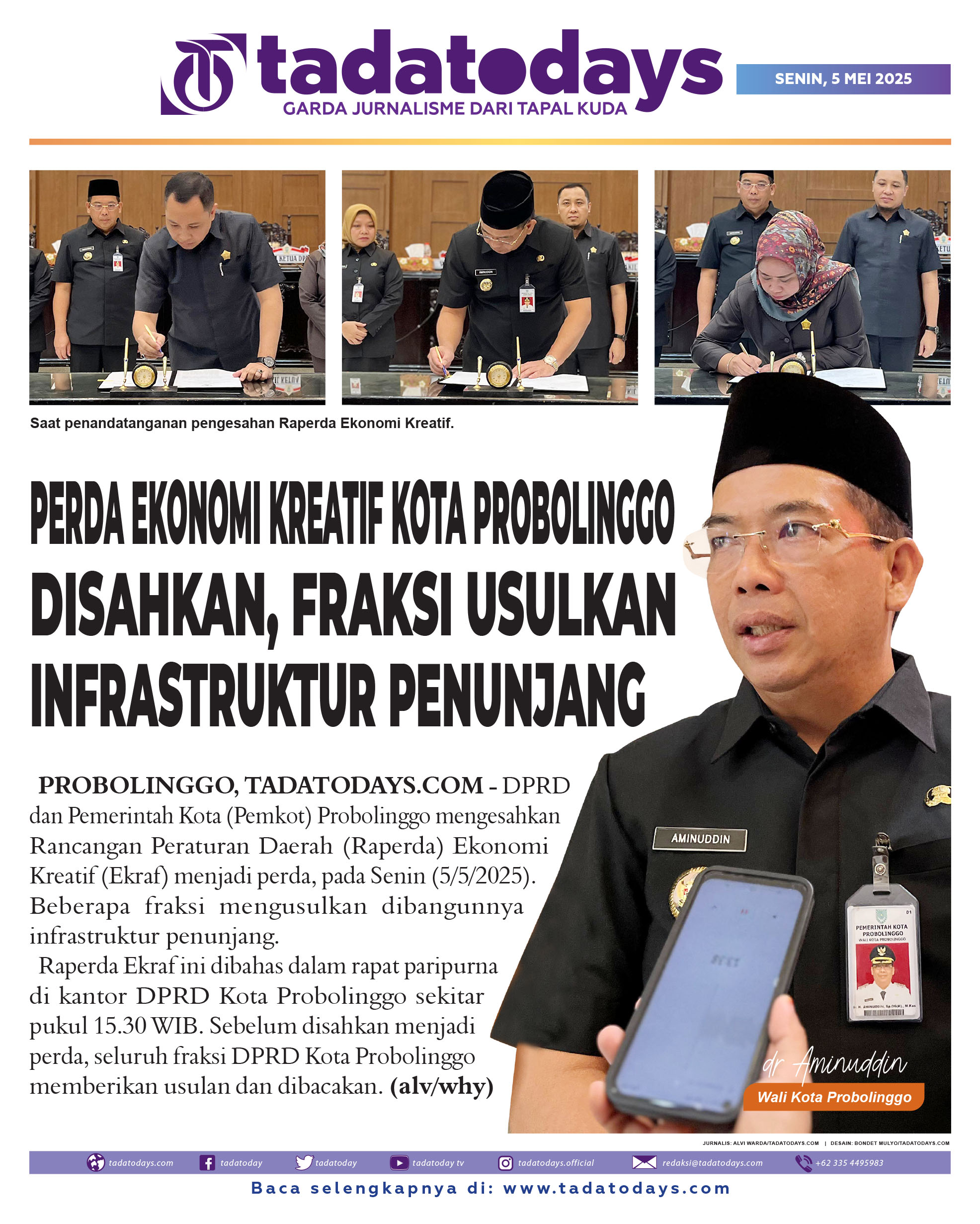 Perda Ekonomi Kreatif Kota Probolinggo Disahkan, Fraksi Mengusulkan Infrastruktur Penunjang
