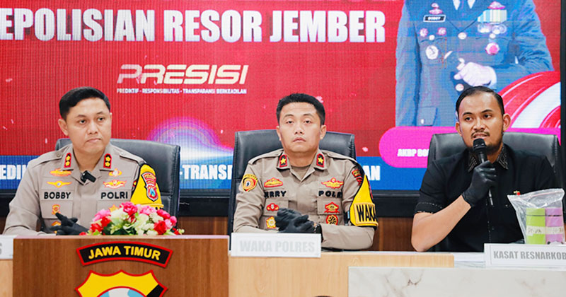 Empat Kasus Narkoba Menonjol Terungkap, Polres Jember Sita 339 Gram SS dan 50 Ribu Butir Okerbaya
