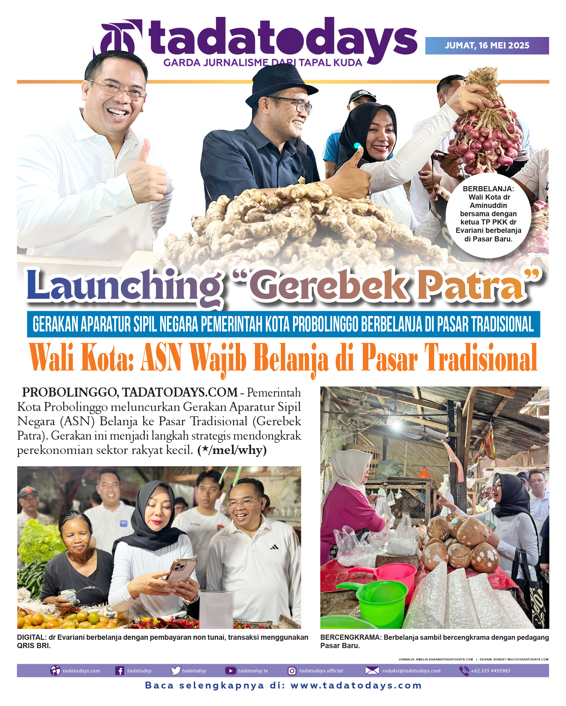 Launching “Gerebek Patra” Gerakan Aparatur Sipil Negara Pemerintah Kota Probolinggo Belanja di Pasar Tradisional