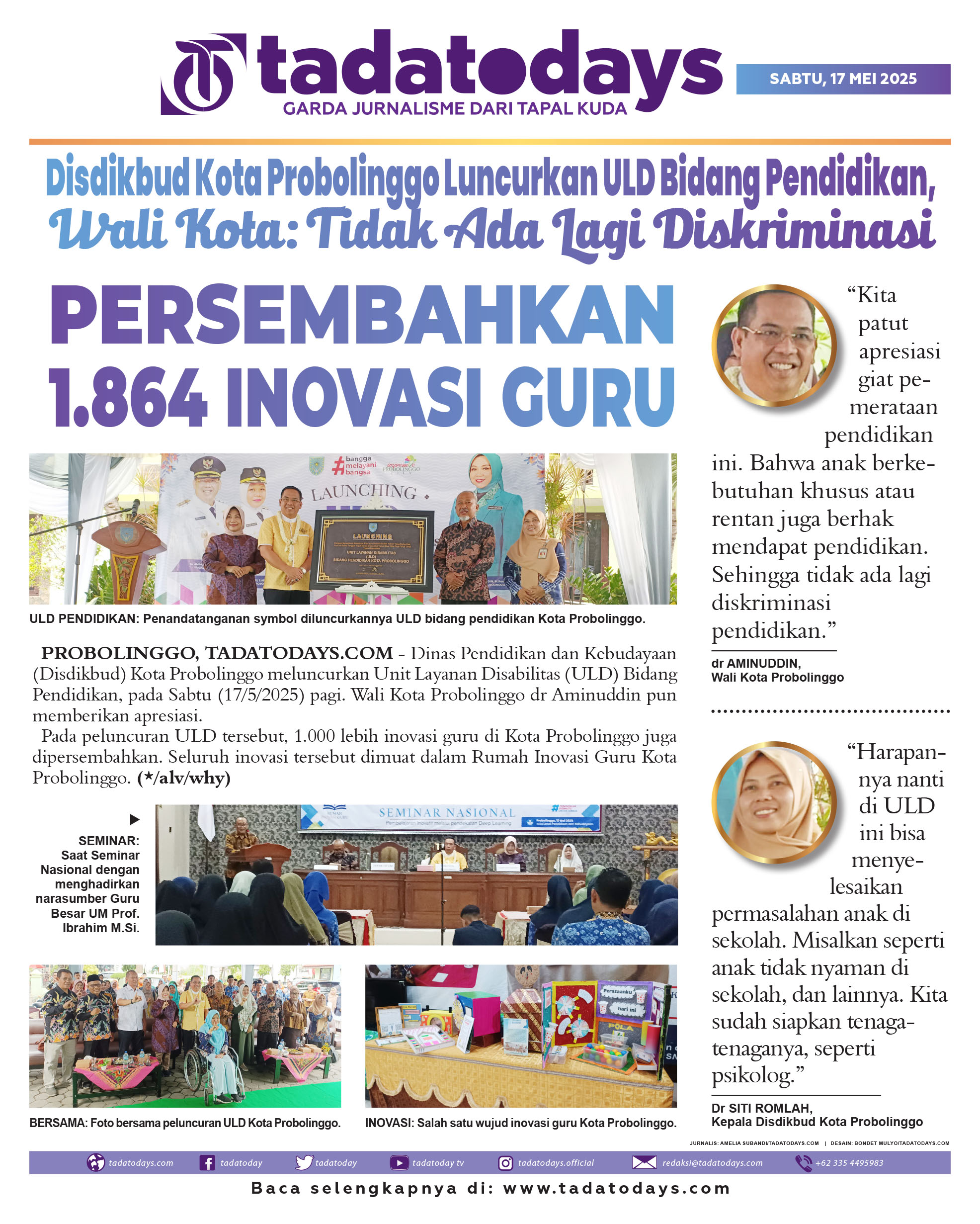 Disdikbud Kota Probolinggo Meluncurkan ULD Bidang Pendidikan, Wali Kota: Tidak Ada Lagi Diskriminasi