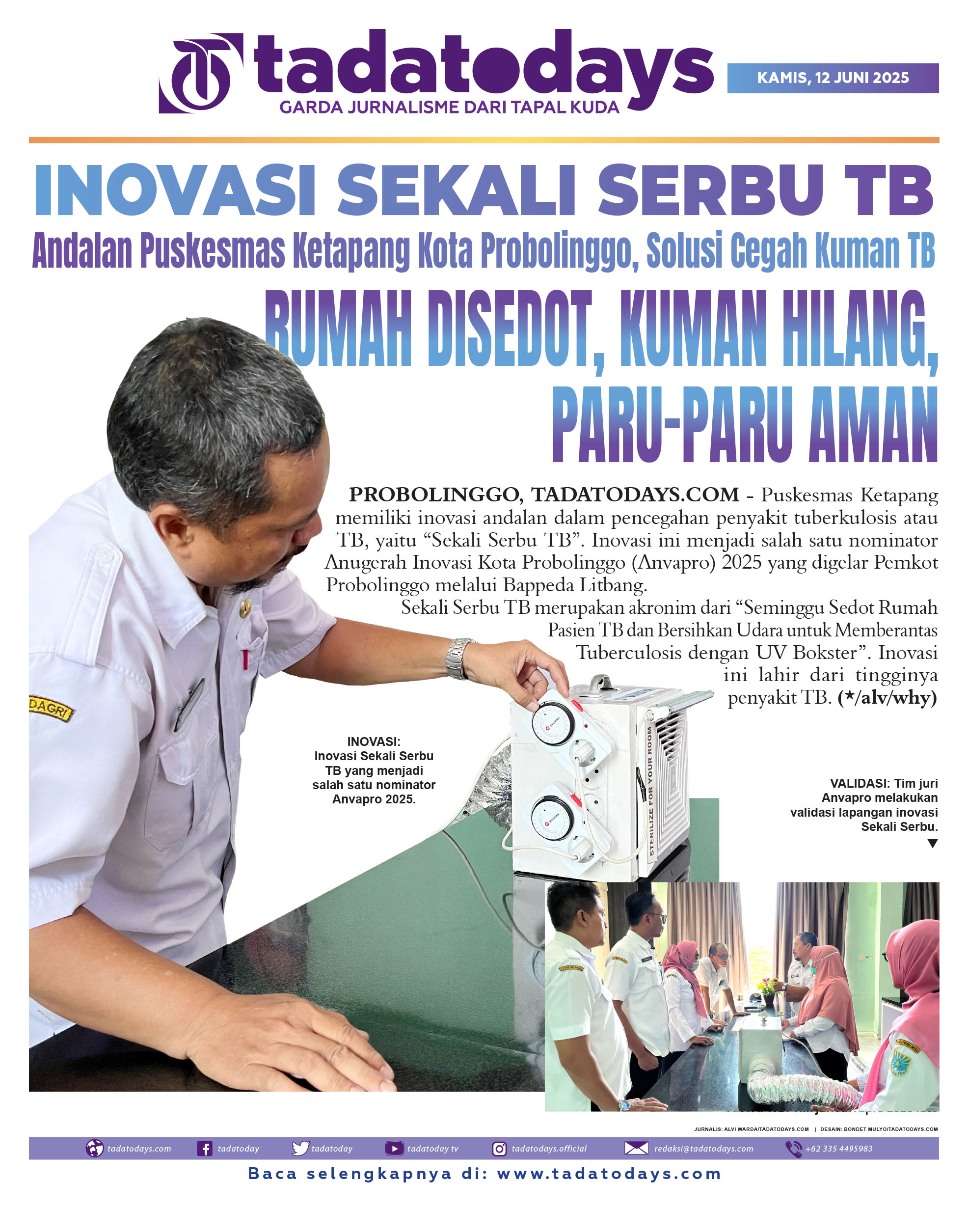 Inovasi Sekali Serbu TB Andalan Puskesmas Ketapang Kota Probolinggo, Solusi Mencegah Kuman TB