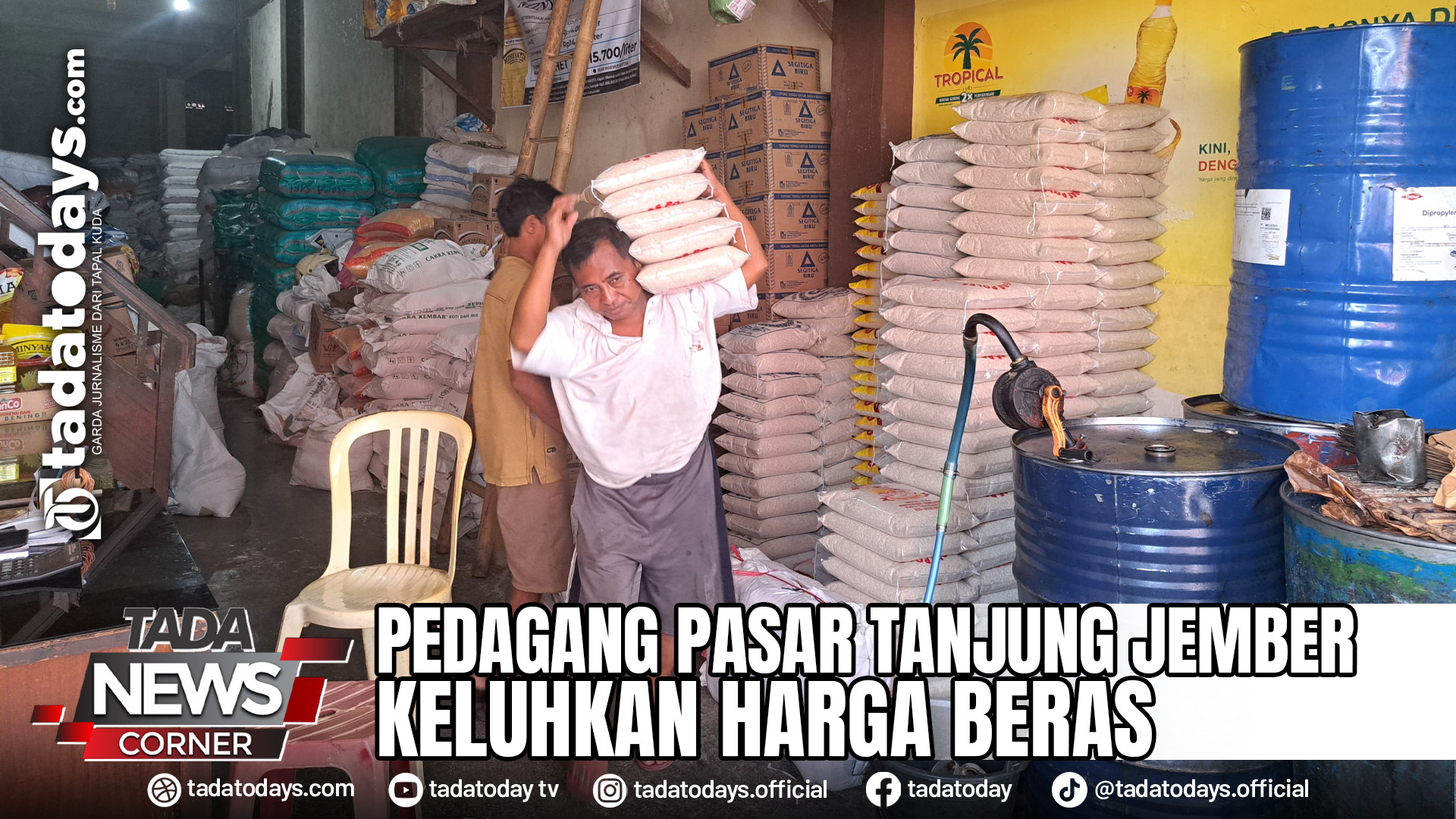 PEDAGANG PASAR TANJUNG JEMBER KELUHKAN HARGA BERAS