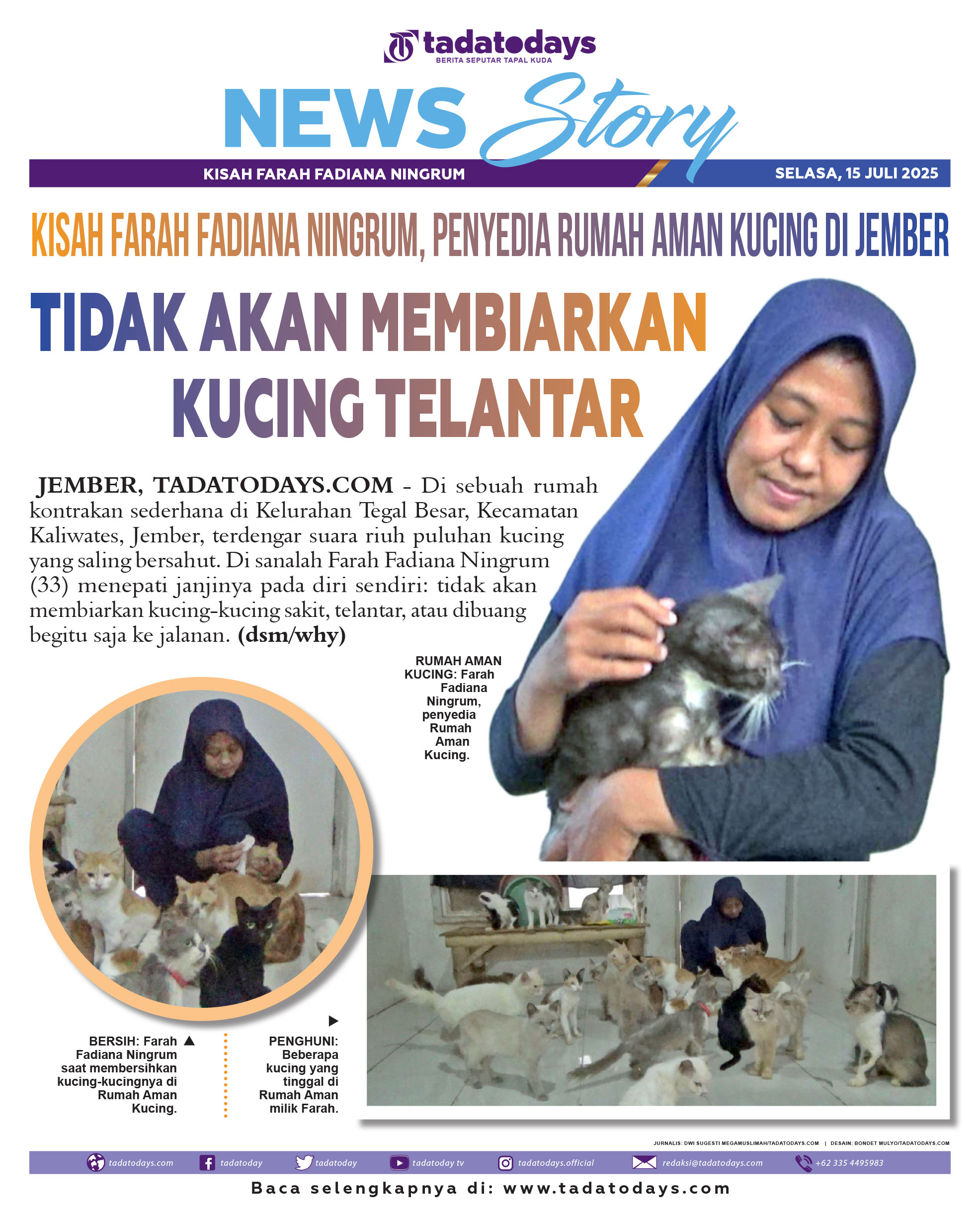 Kisah Farah Fadiana Ningrum, Penyedia Rumah Aman bagi Kucing di Jember