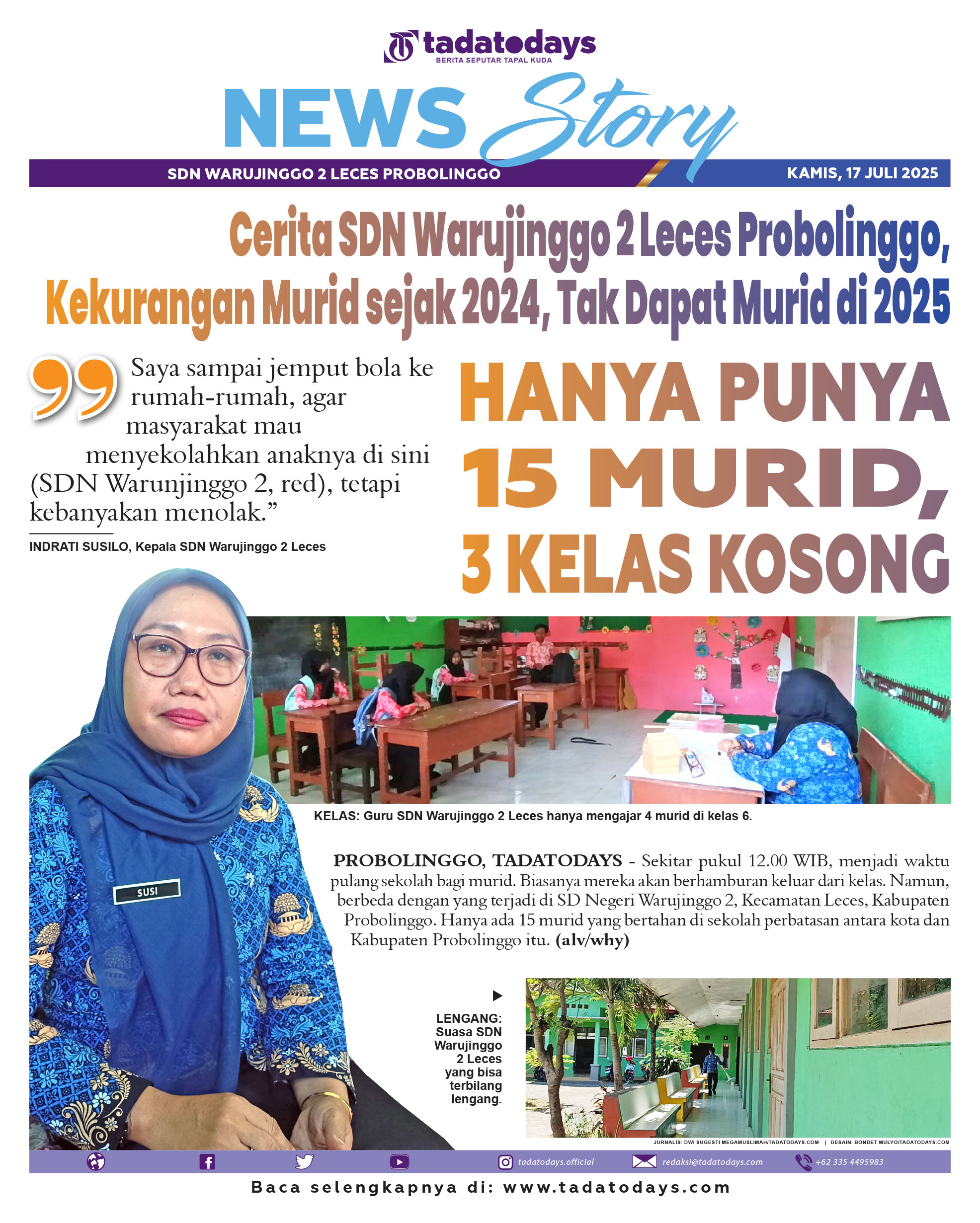 Cerita SDN Warujinggo 2 Leces Probolinggo, Kekurangan Murid sejak 2024, Tidak Dapat Murid di 2025