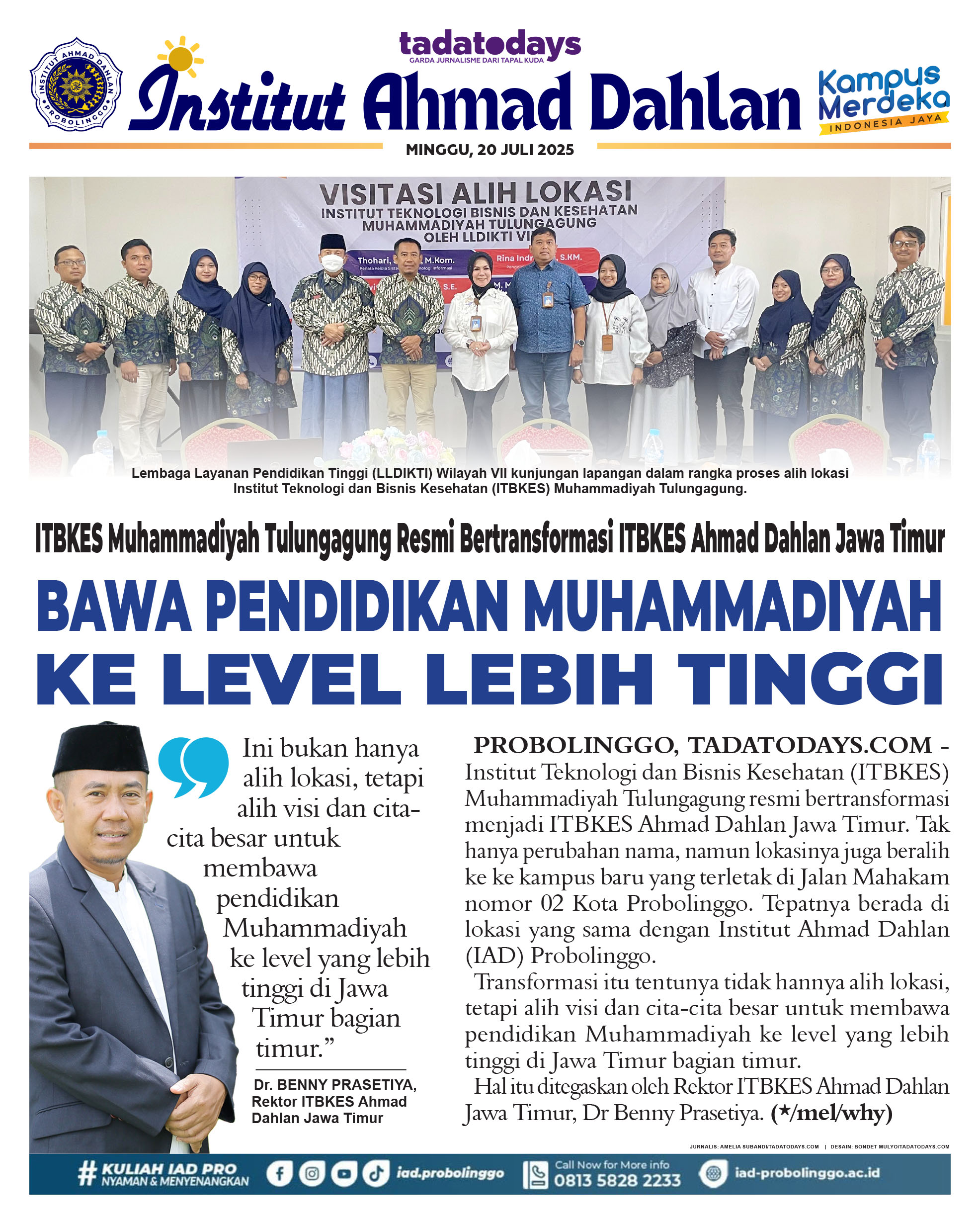 ITBKES Muhammadiyah Tulungagung Resmi Bertransformasi Menjadi ITBKES Ahmad Dahlan Jawa Timur