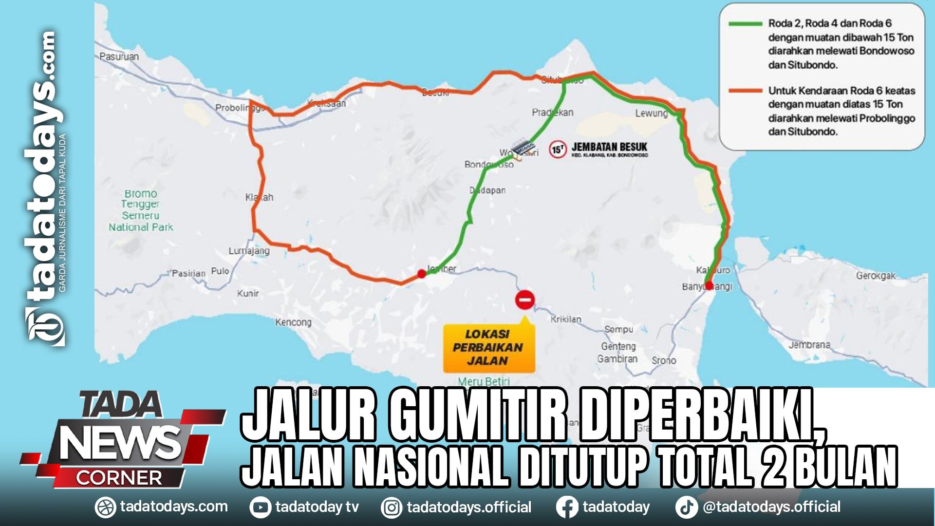 JALUR GUMITIR DIPERBAIKI, JALAN NASIONAL DITUTUP TOTAL 2 BULAN
