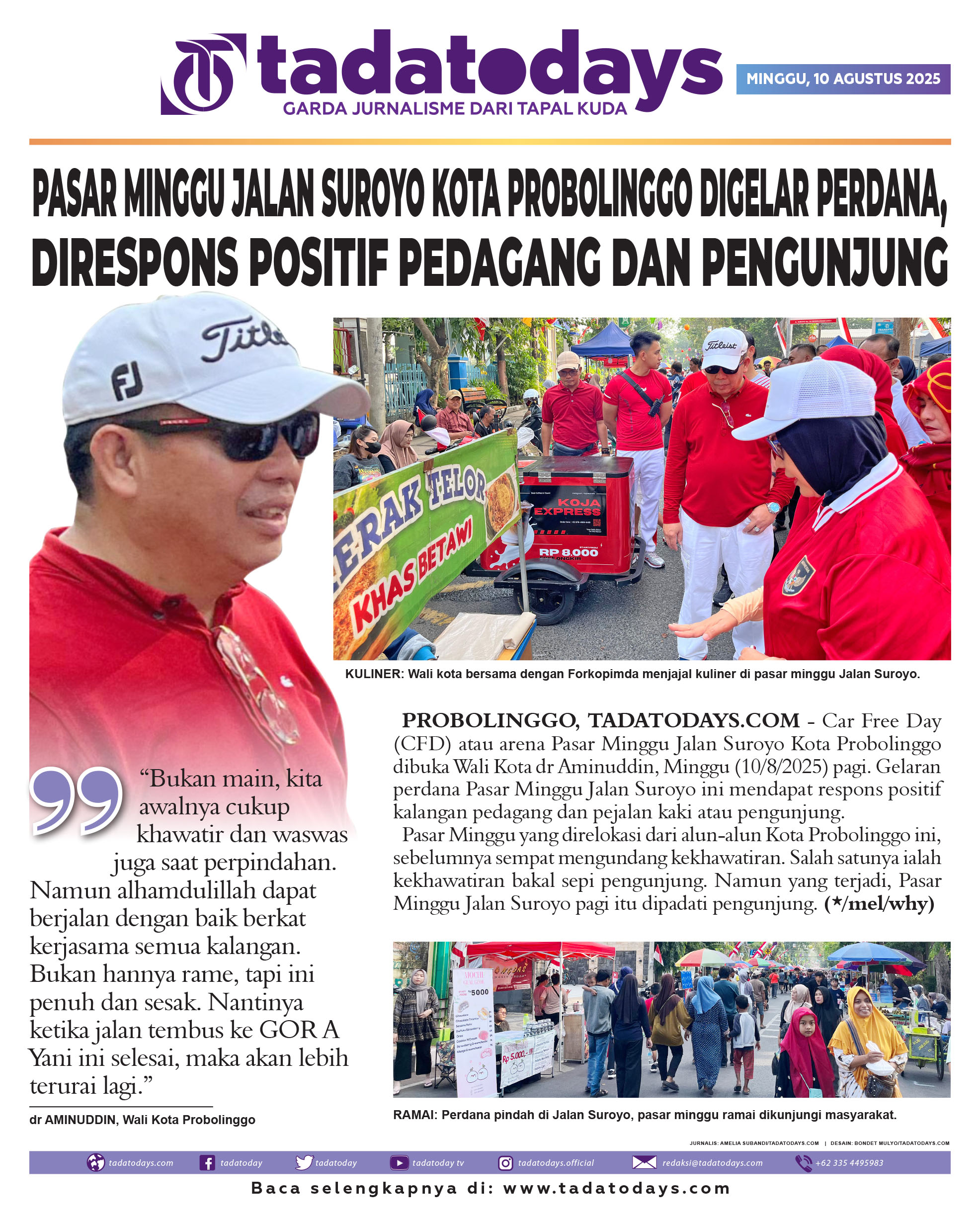 Pasar Minggu Jalan Suroyo Kota Probolinggo Digelar Perdana, Direspons Positif oleh Pedagang dan Pengunjung