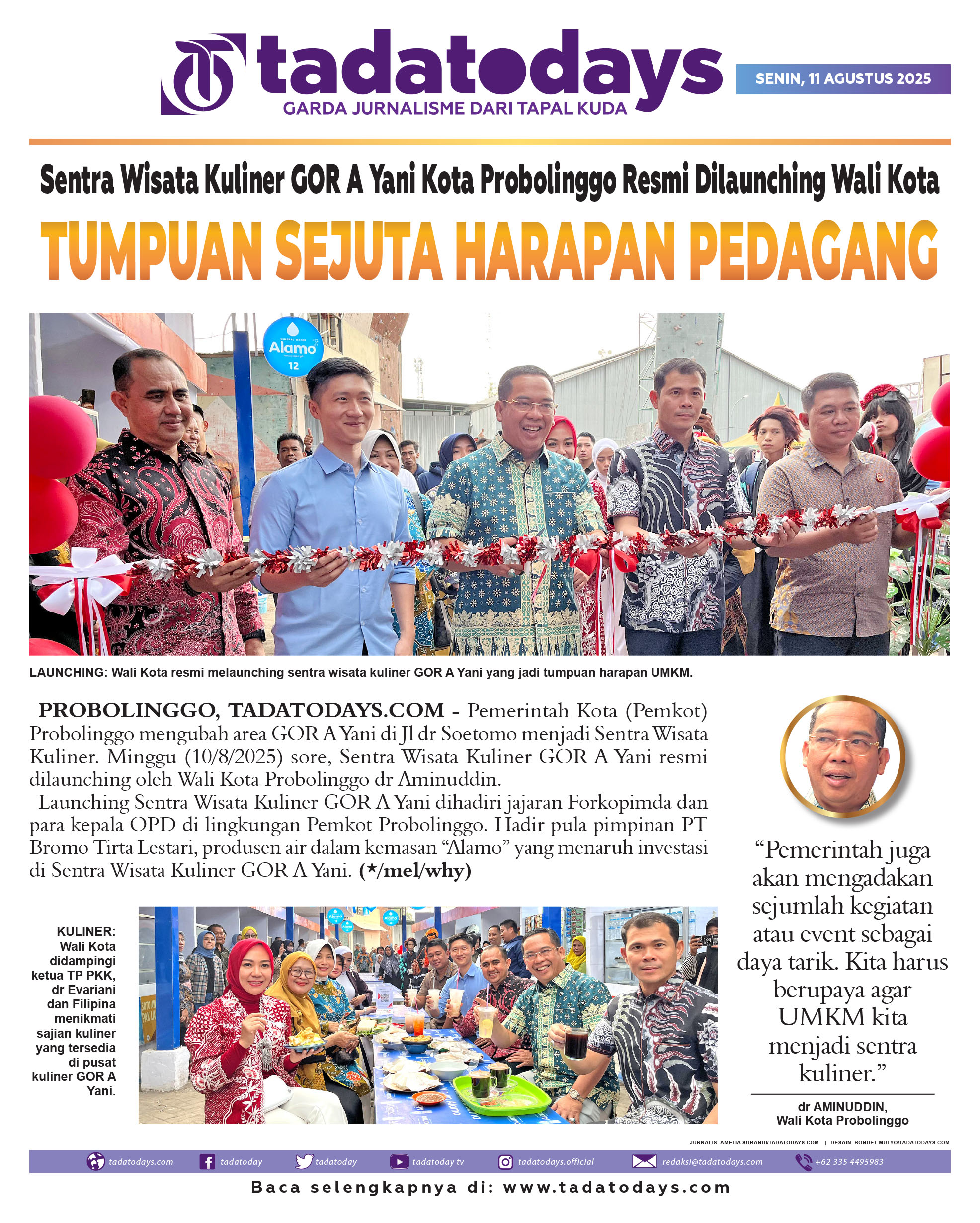 Sentra Wisata Kuliner GOR A Yani Kota Probolinggo Resmi Dilaunching oleh Wali Kota