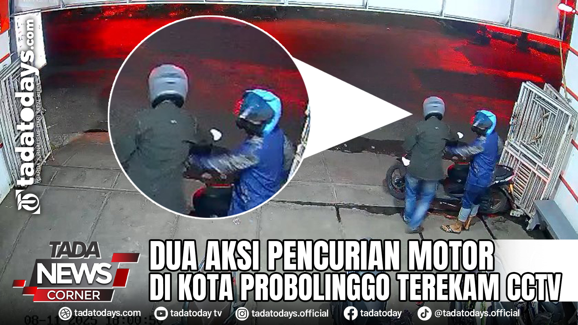 DUA AKSI PENCURIAN MOTOR DI KOTA PROBOLINGGO TEREKAM CCTV