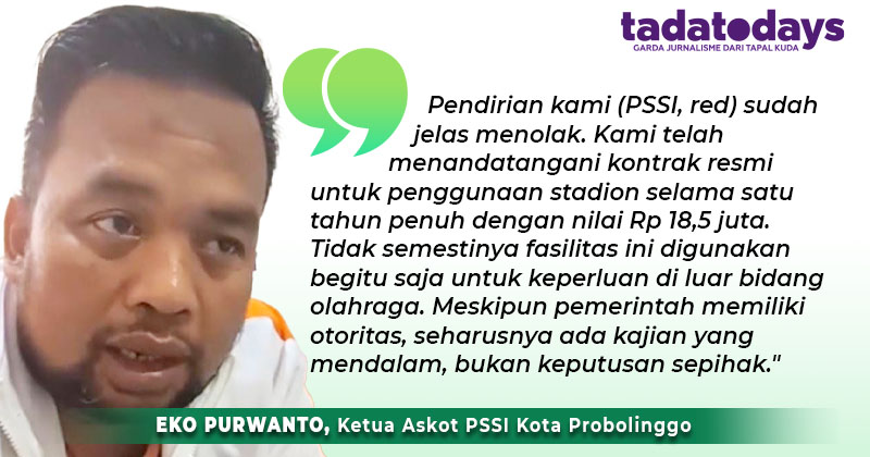 Askot PSSI Kota Probolinggo Tolak Stadion Bayuangga Jadi Tempat Harjakot, Dispopar Minta Uang Jaminan EO