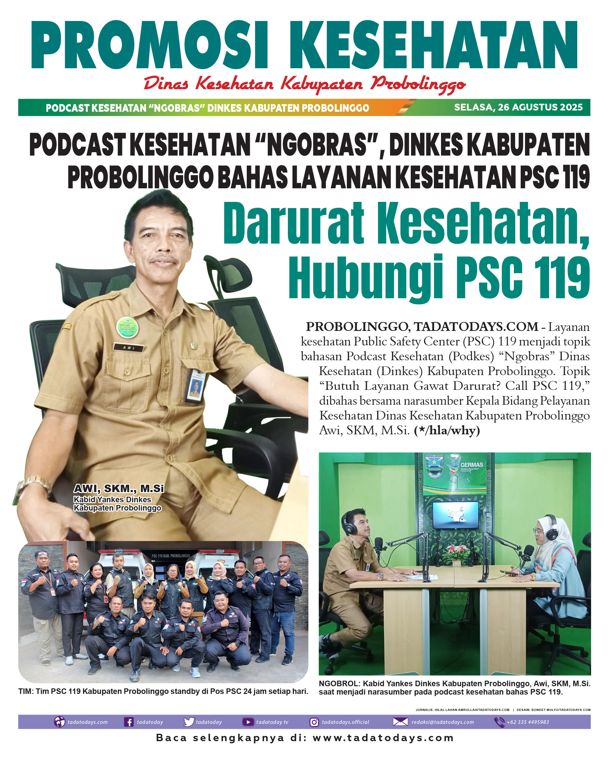 Podcast Kesehatan "Ngobras", Dinkes Kabupaten Probolinggo Membahas Layanan Kesehatan PSC 119