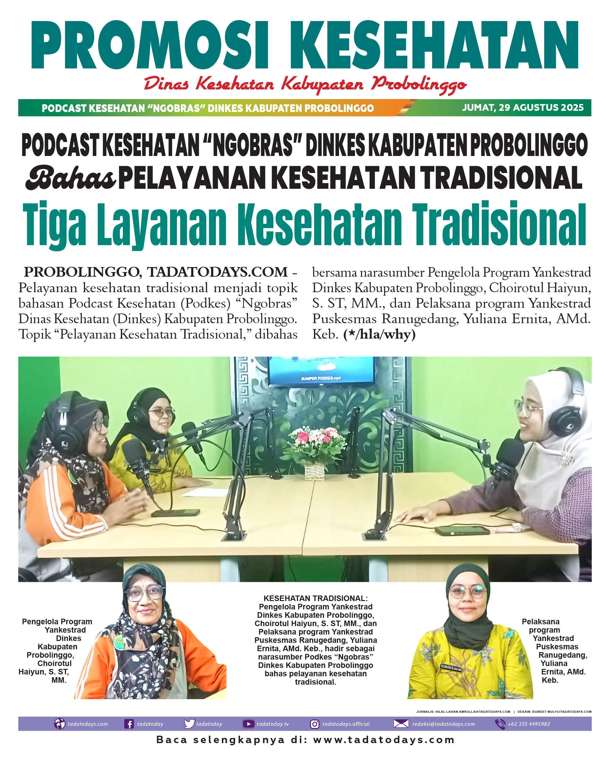 Podcast Kesehatan "Ngobras" Dinkes Kabupaten Probolinggo Membahas Pelayanan Kesehatan Tradisional
