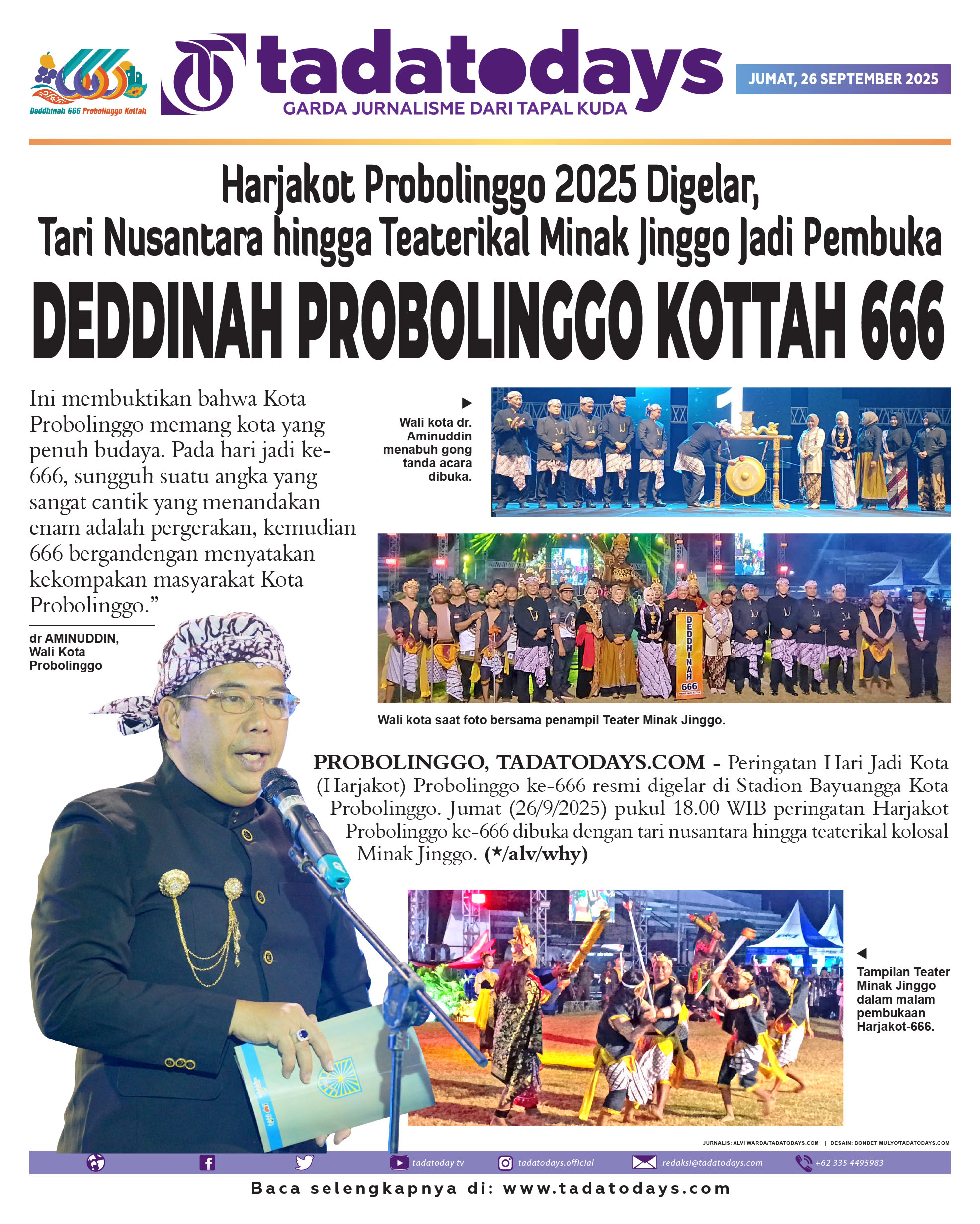 Harjakot Probolinggo 2025 Digelar, Tari Nusantara hingga Teaterikal Minak Jinggo Menjadi Pembuka