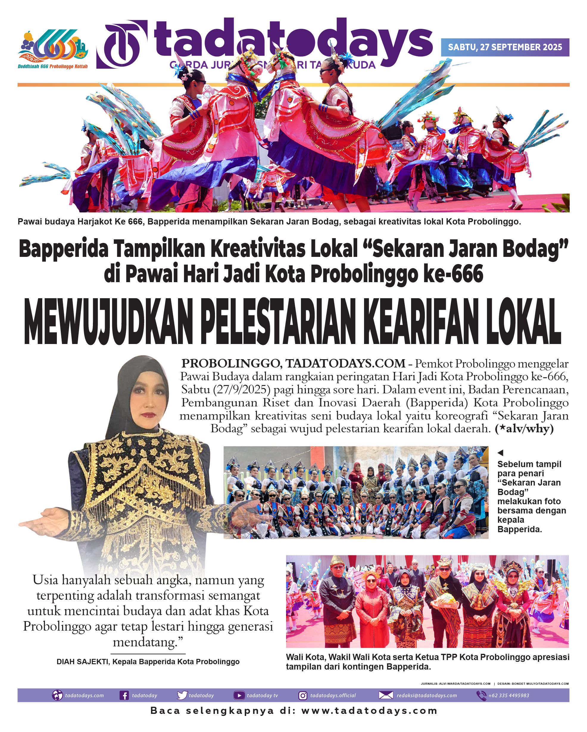 Bapperida Menampilkan Kreativitas Lokal "Sekaran Jaran Bodag" di Pawai Hari Jadi Kota Probolinggo ke-666