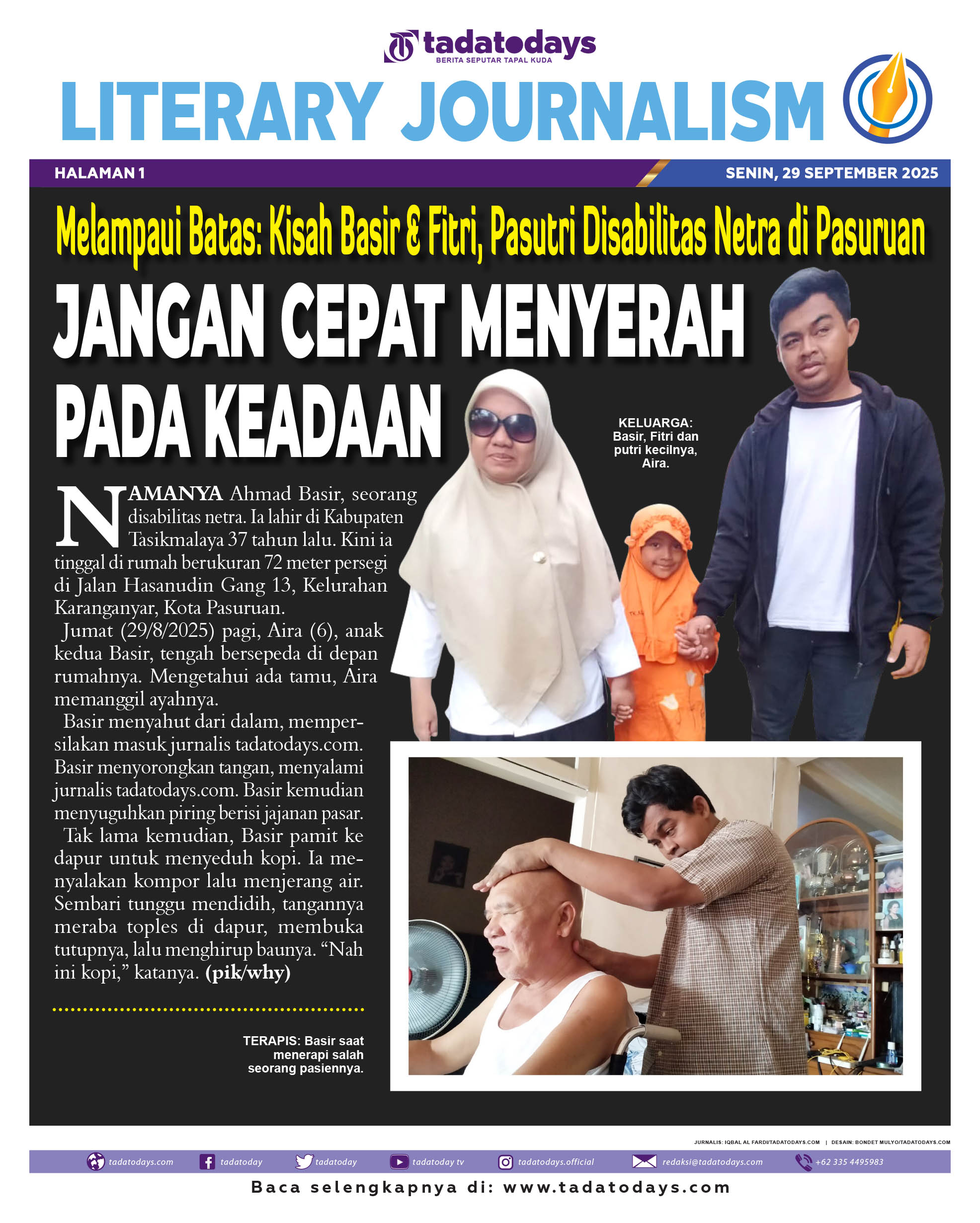 Melampaui Batas: Kisah Basir dan Fitri, Pasutri Disabilitas Netra di Pasuruan