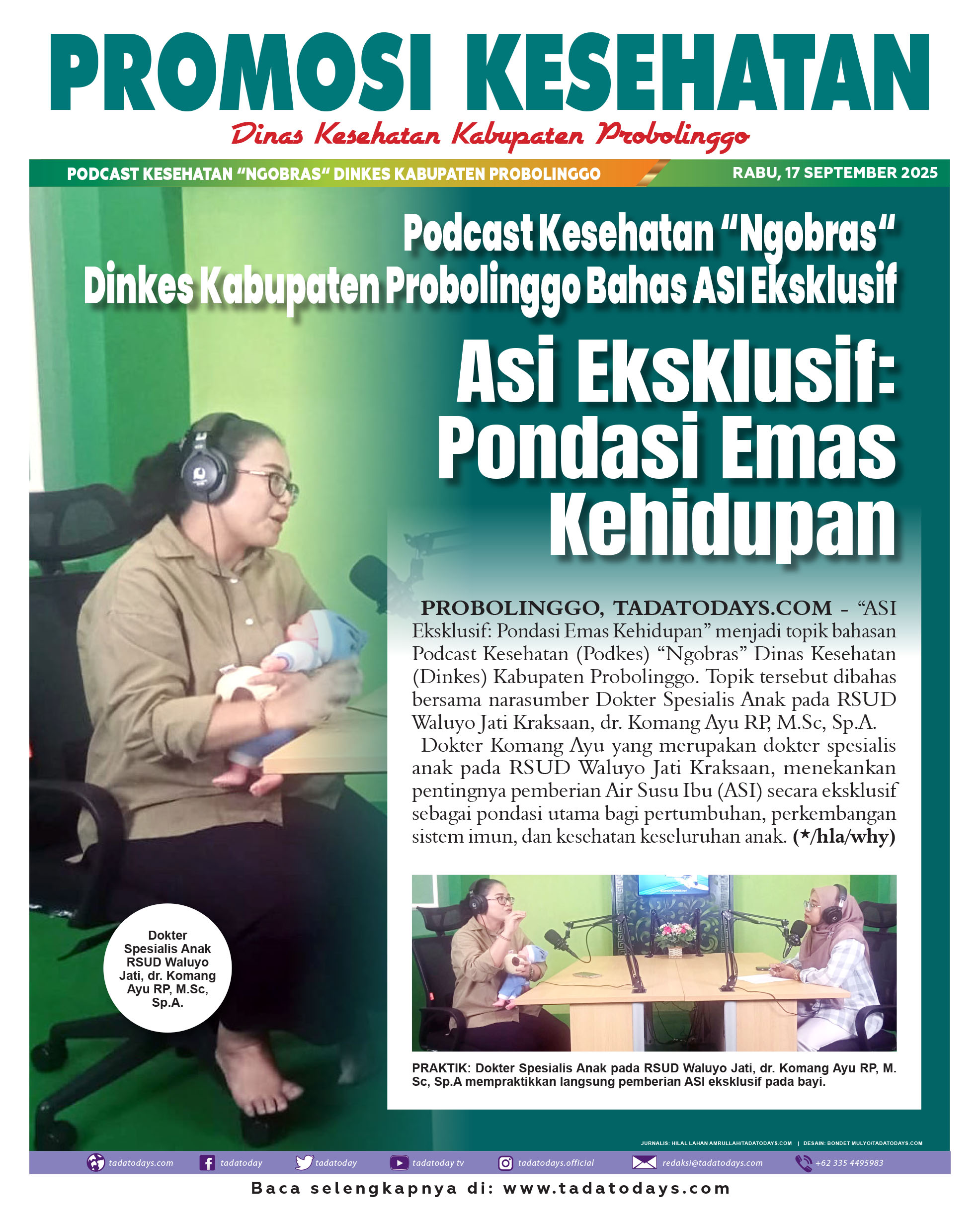 Podcast Kesehatan “Ngobras“ Dinkes Kabupaten Probolinggo Membahas ASI Eksklusif