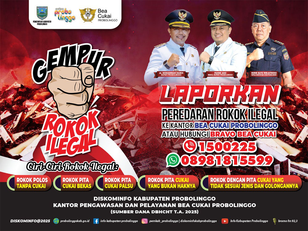 Pemkab Probolinggo bersama Bea Cukai Probolinggo Gempur Rokok Ilegal